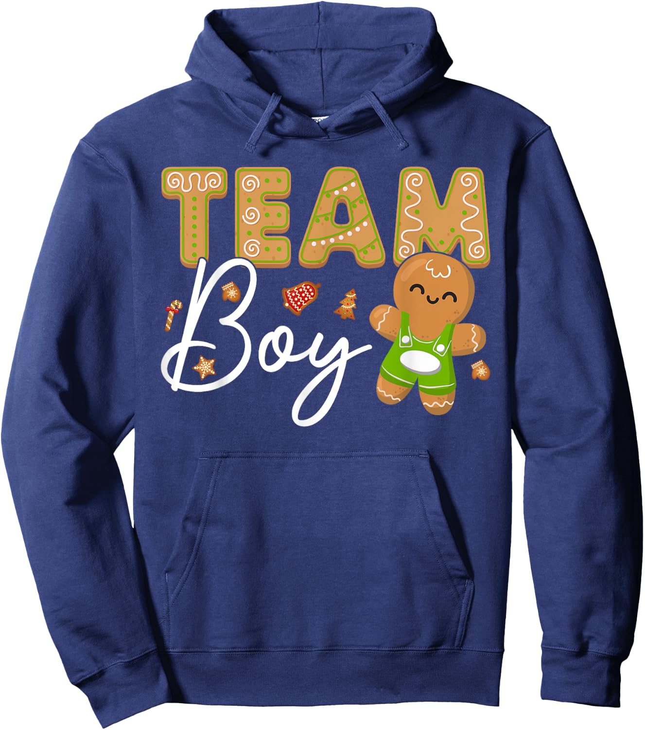 Gingerbread Christmas Team Girl Gender Reveal Baby Shower Hoodie - Hoodie | Navy