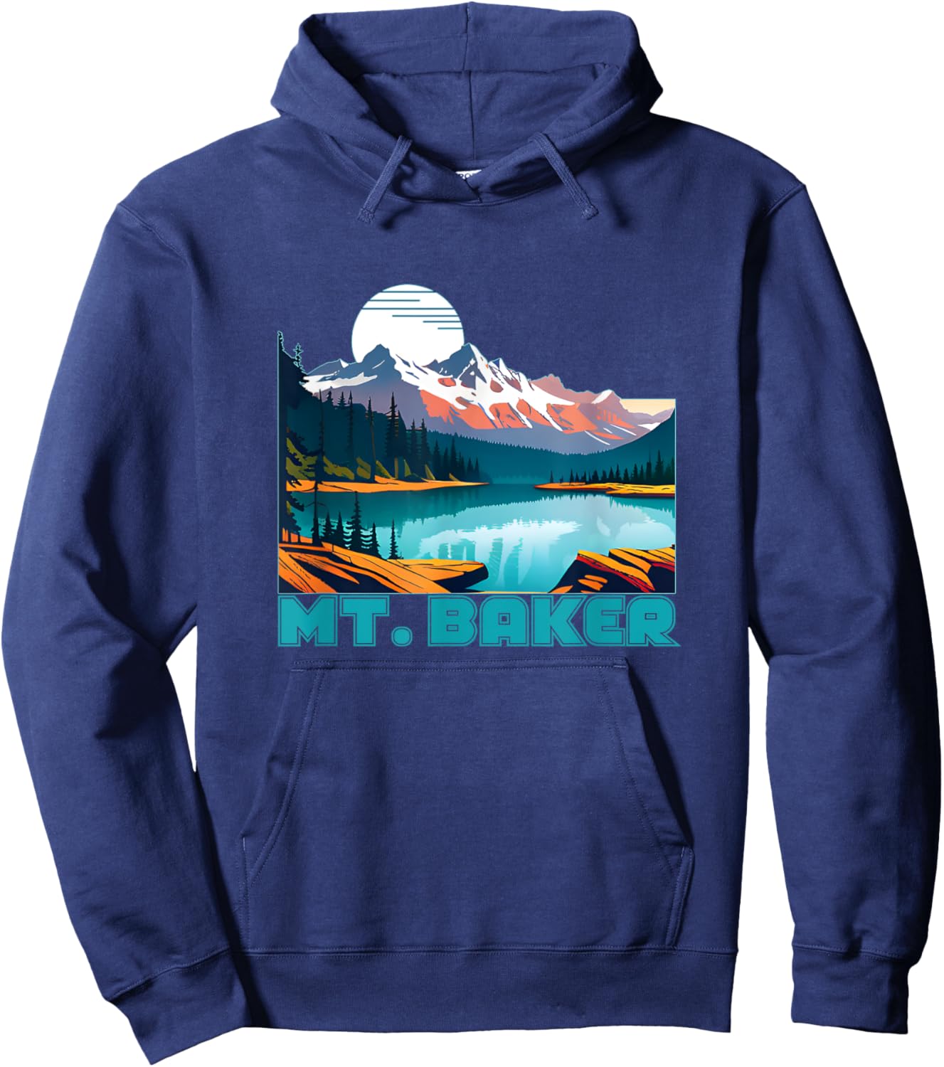 Mt. Baker Souvenir Apparel - Retro Vintage Mt. Baker Hoodie - Hoodie | Navy