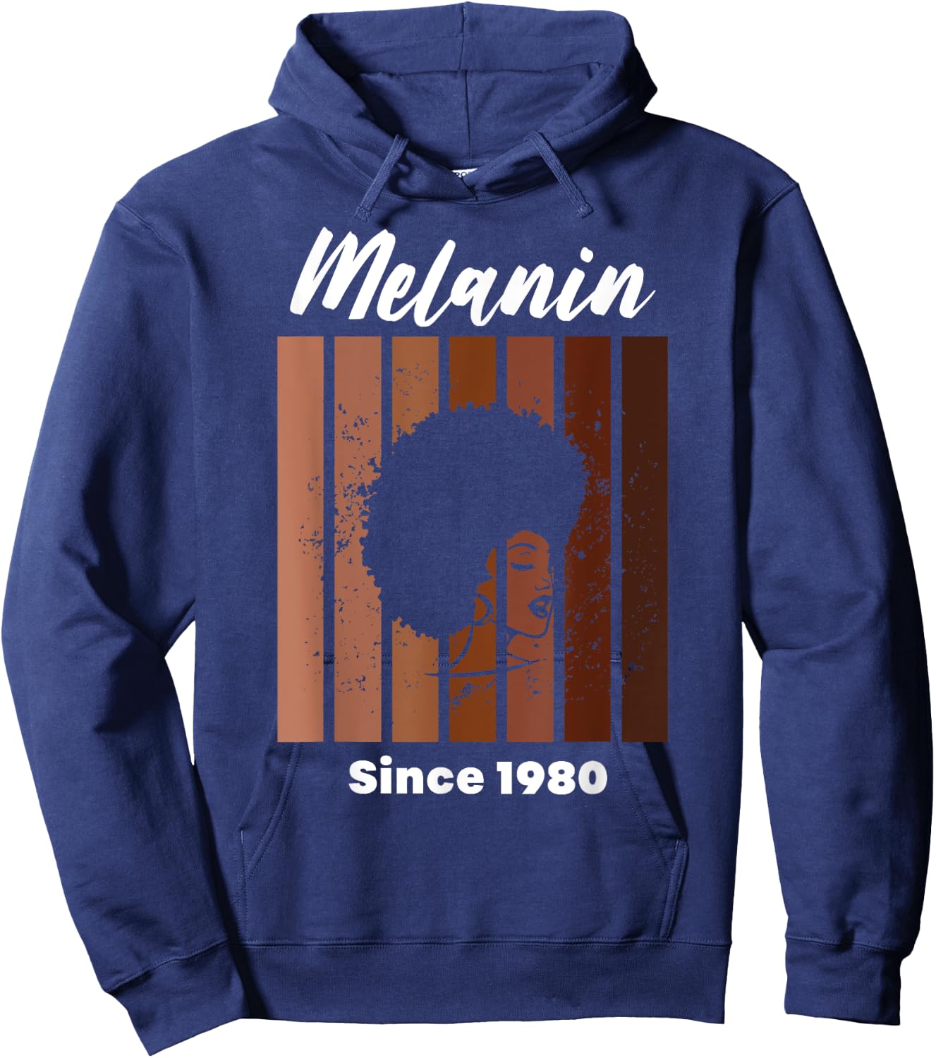 Melanin Since 1980 Black Women Born In 1980 Birthday Hoodie - Hoodie | Navy