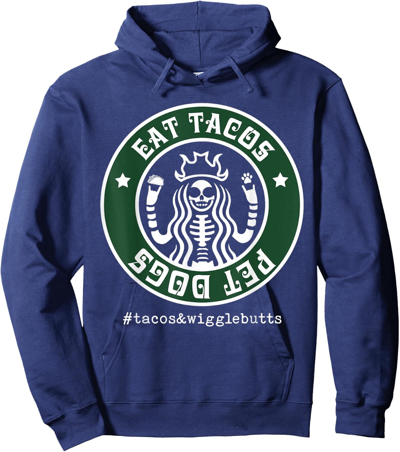 Eat Tacos Pet Dogs Hoodie - Hoodie | Navy