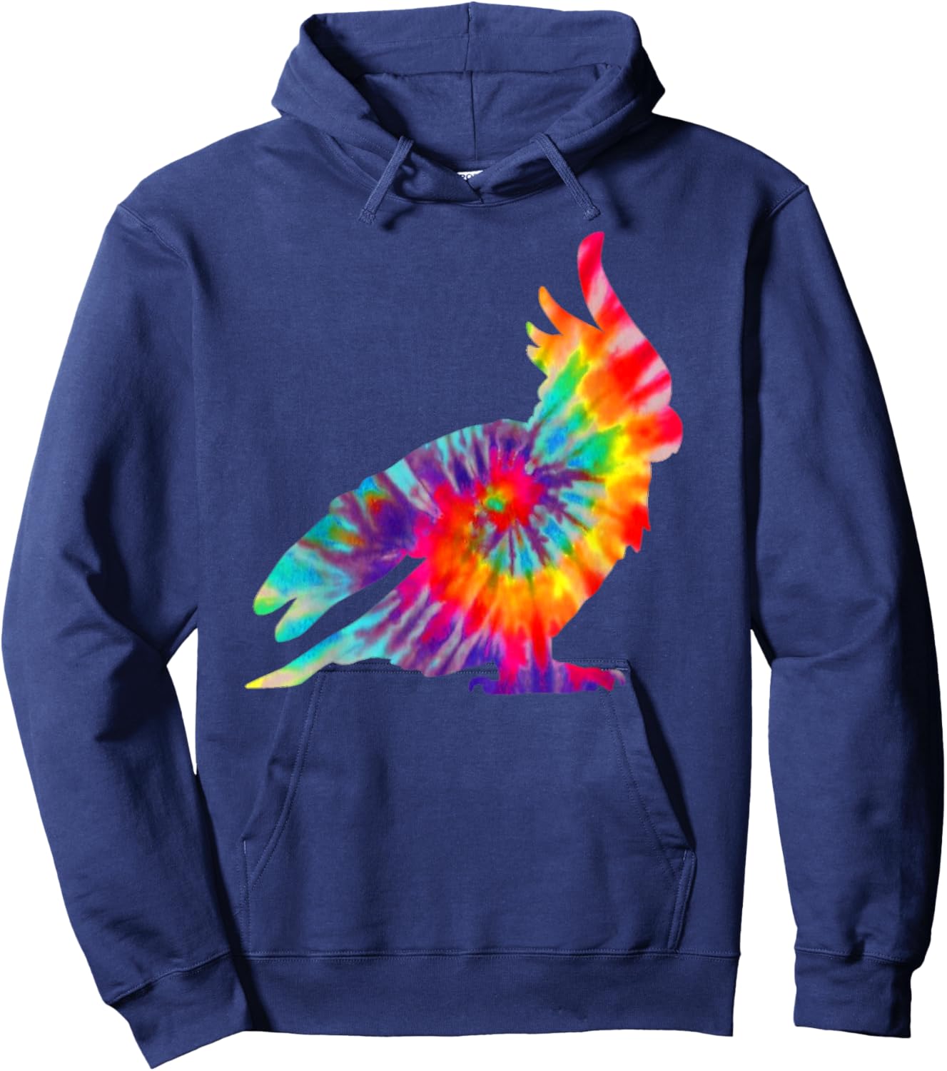 Cockatoo Tie Dye Parrot Pet Bird Mom Dad Vintage Hoodie - Hoodie | Navy