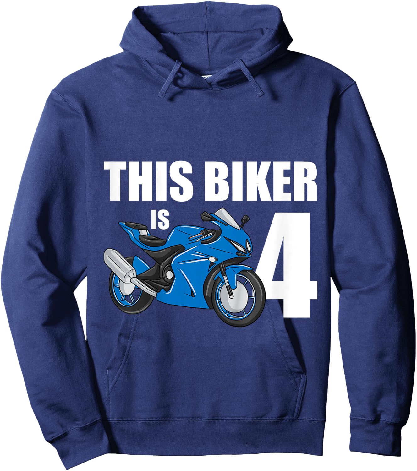 Kids Motorcycle 4th Birthday 4 Year Old Toddler Boys Hoodie - Hoodie | Navy