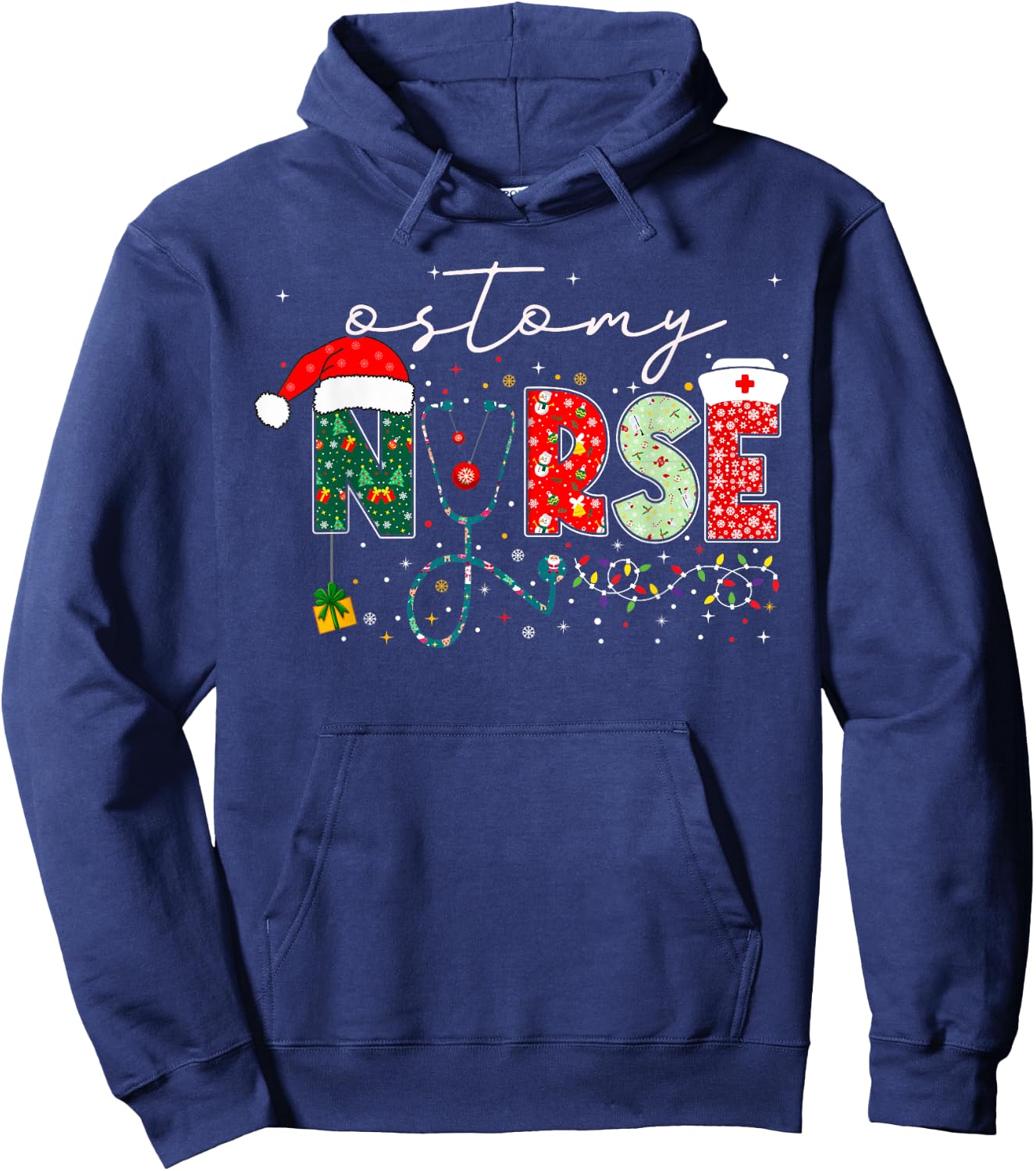 Christmas Ostomy Nurse Gifts For Nursing Student Hoodie - Hoodie | Navy