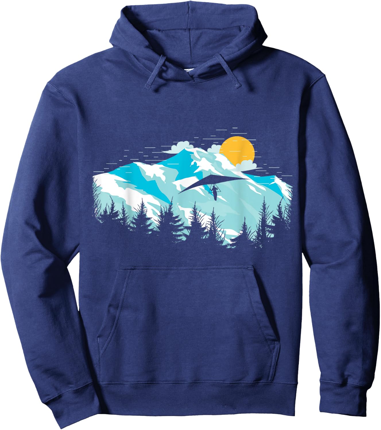Mountains landscape sunset hang glider Hoodie - Hoodie | Navy
