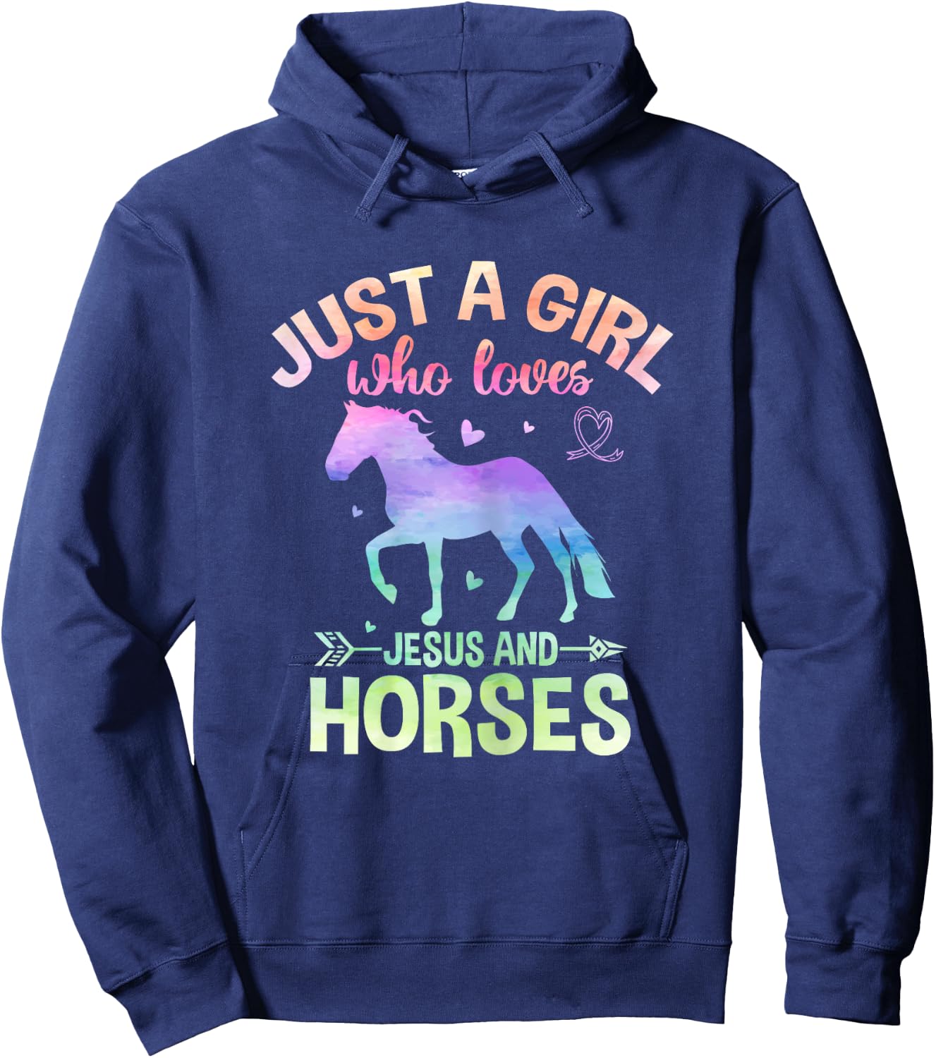 Just a Girl Who Loves Jesus and Horses Hoodie - Hoodie | Navy