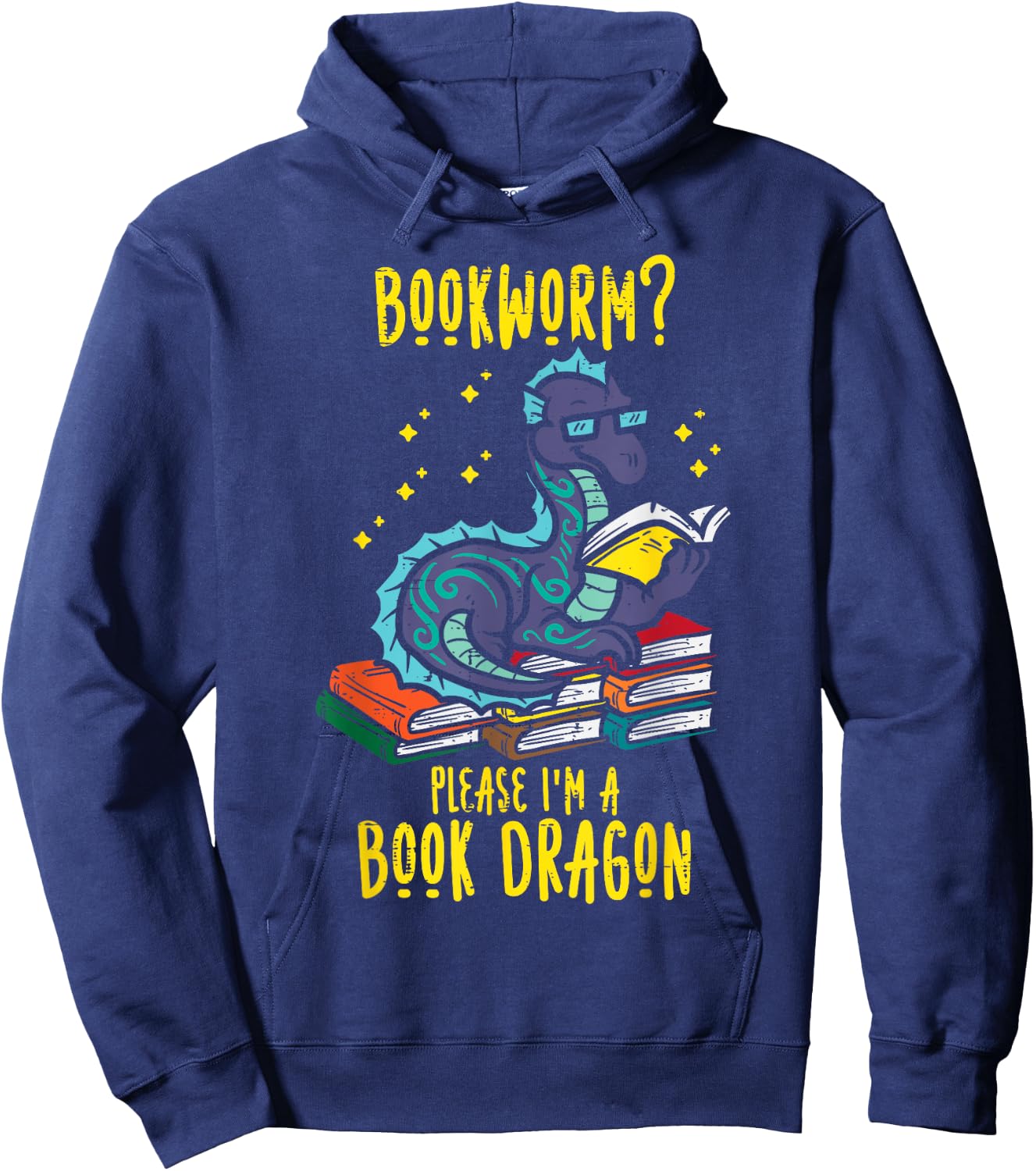 Bookworm Im A Book Dragon Funny Reading Boys Kids Librarian Hoodie - Hoodie | Navy