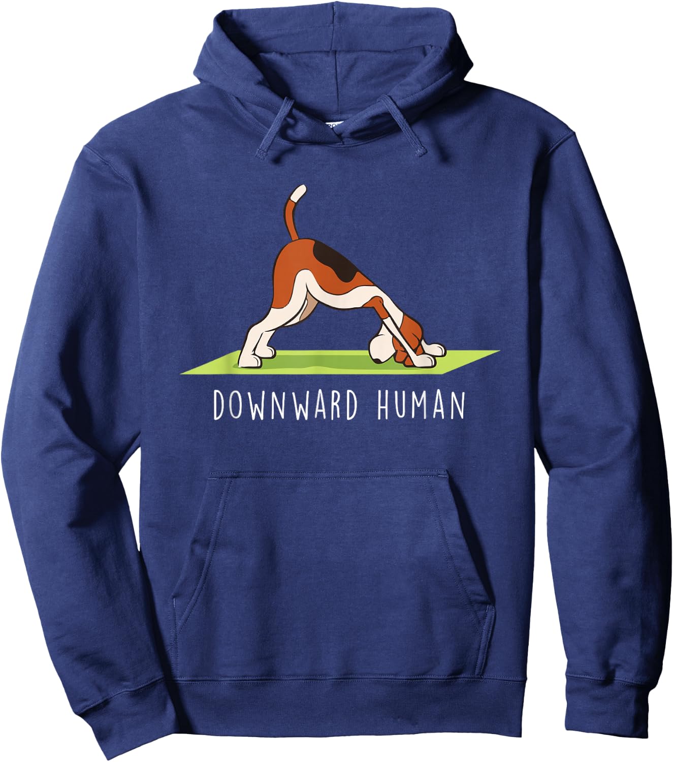 Yoga Funny Downward Human Dog Hoodie - Hoodie | Navy