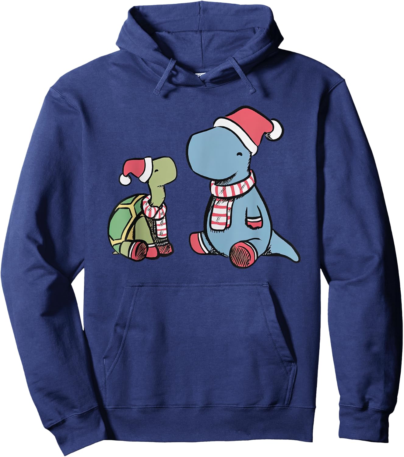 Christmas Tortoise Dino Hoodie - Hoodie | Navy