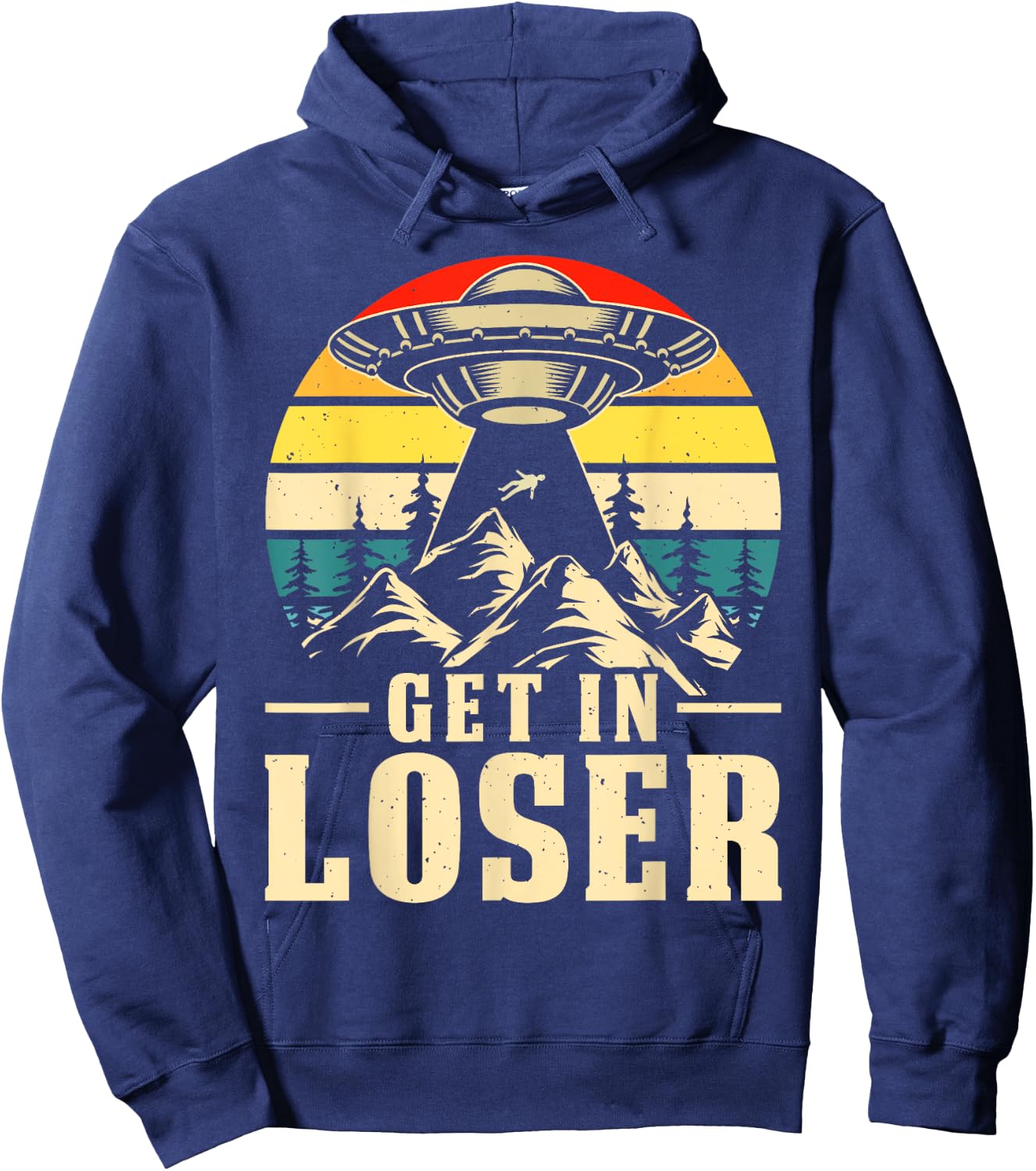 Get In Loser - Ufo Alien Hoodie - Hoodie | Navy