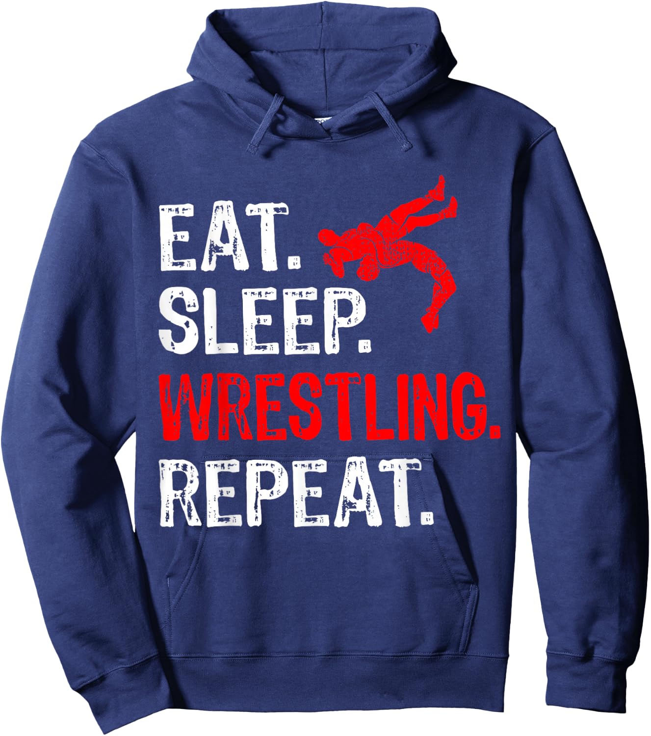 Eat Sleep Wrestling Repeat Wrestling Player Funny Hoodie - Hoodie | Navy