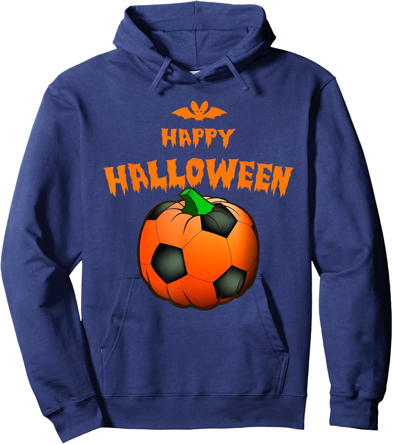 Pumpkin Soccer Ball Lazy Halloween Costume Cool Sport Hoodie - Hoodie | Navy