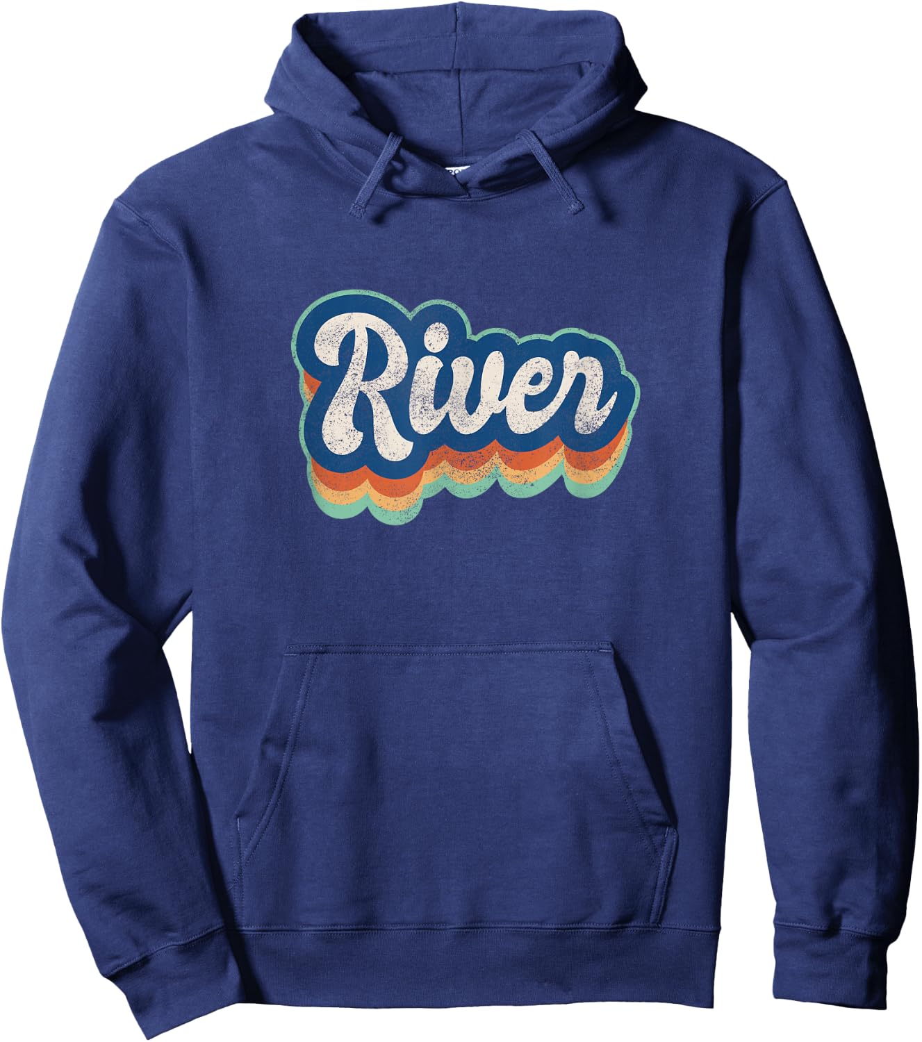 River First Name Boy Vintage Style 70s 80s Personalized Hoodie - Hoodie | Navy