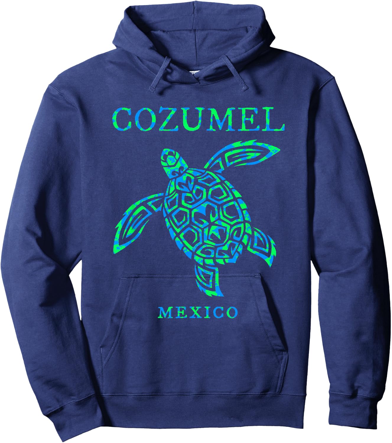 Cozumel Mexico Sea Turtle Colorful Boys Girls Toddler Hoodie - Hoodie | Navy