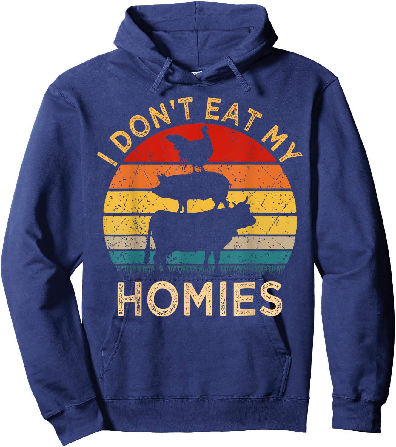 Vegetarian I Don't Eat My Homies | Turkey Day Thanksgiving Hoodie - Hoodie | Navy
