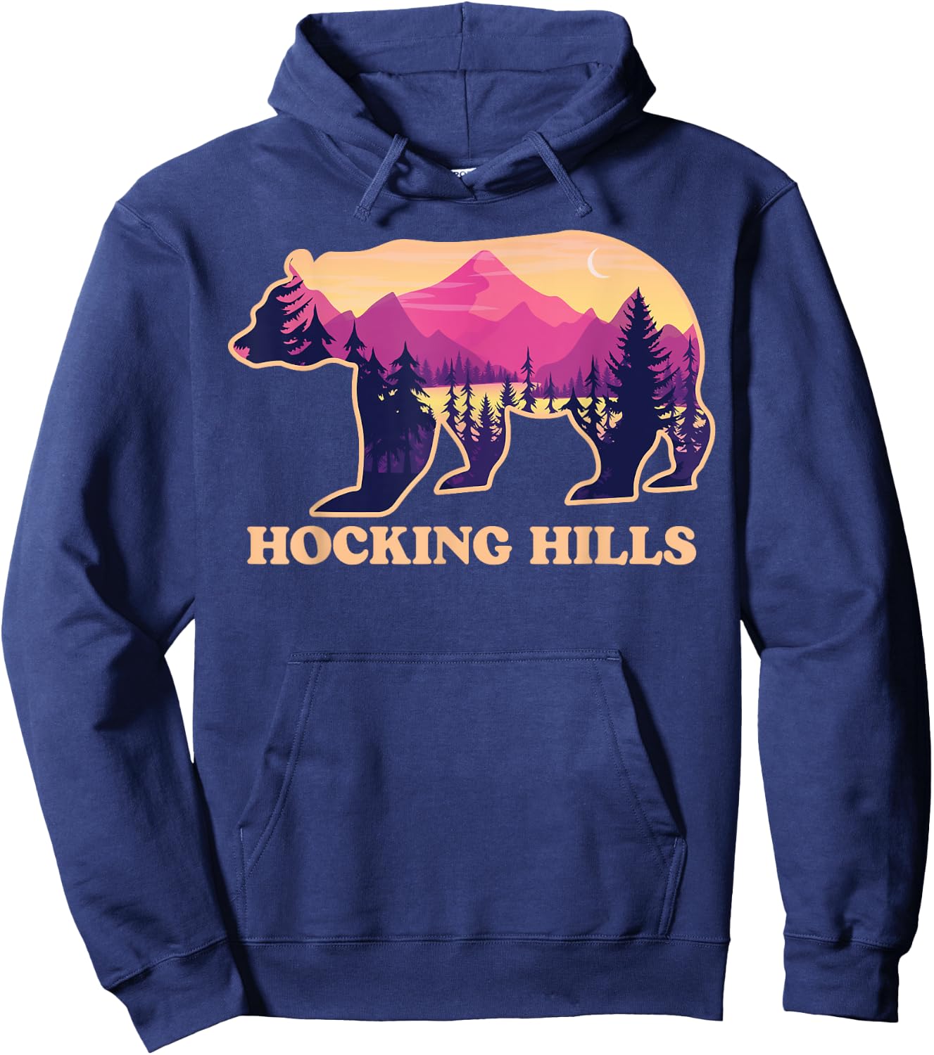 Bear Hocking Hills State Park Ohio OH Canoe Kayak Souvenirs Hoodie - Hoodie | Navy