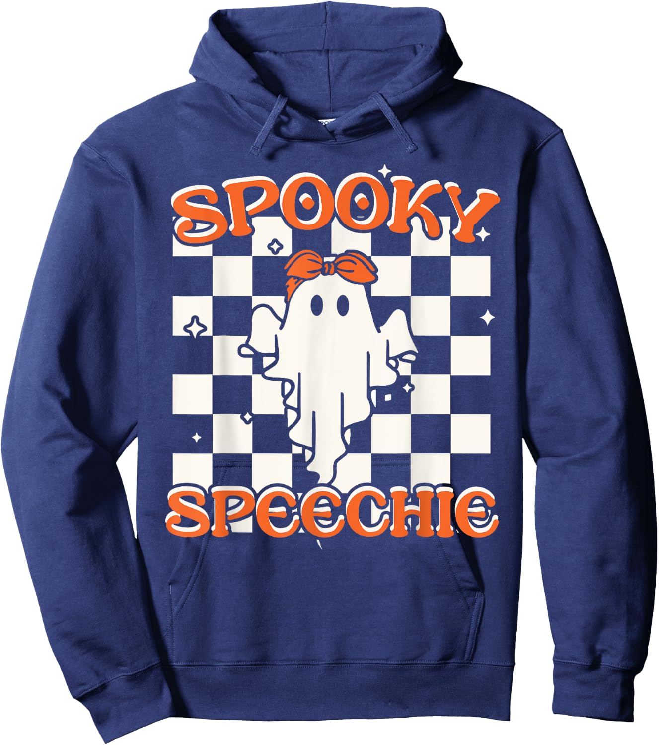 Spooky Speechie Speech Therapy Halloween Costume Ghost SLP Hoodie - Hoodie | Navy