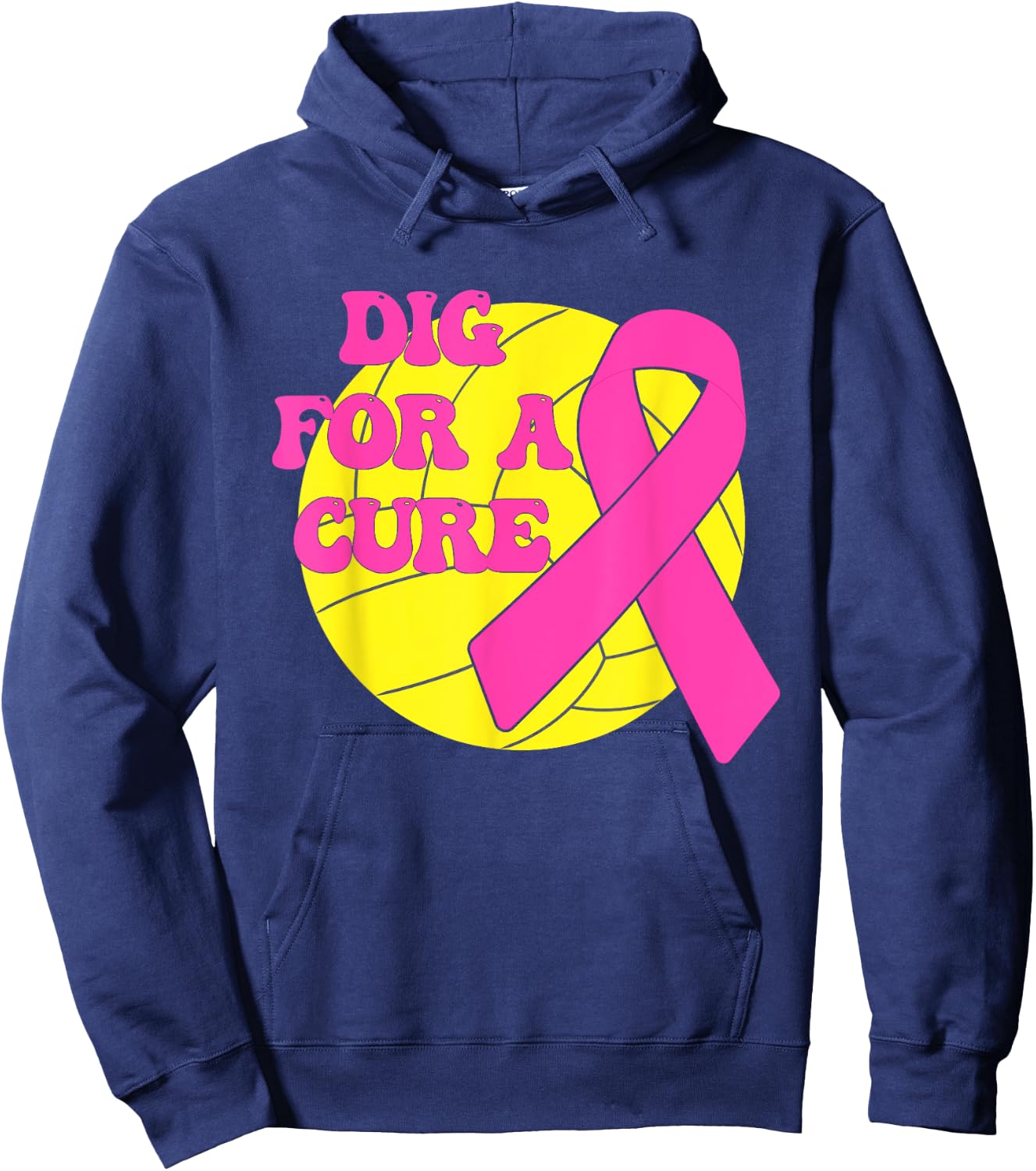 Dig For A Cure Water polo Pink Out Breast Cancer Awareness Hoodie - Hoodie | Navy
