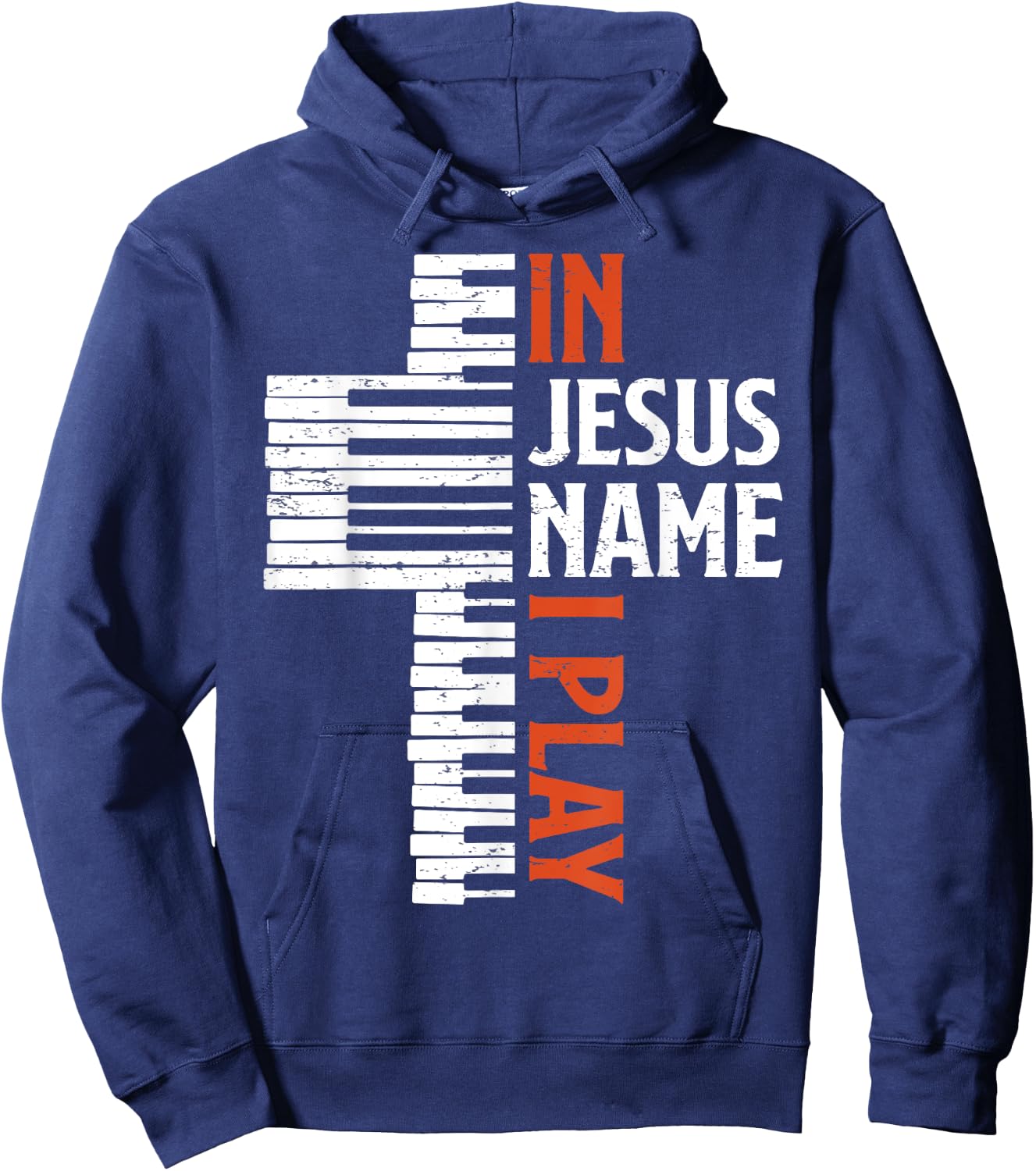 In Jesus Name I Play Christian Piano Player Pianist Keyboard Hoodie - Hoodie | Navy