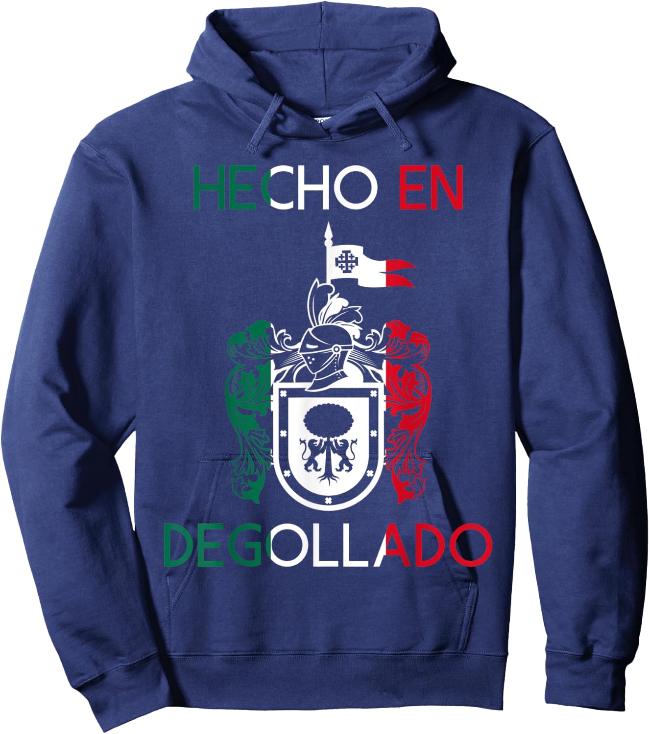 Hecho En Degollado Jalisco Estado Mexico Escudo Eagle Aguila Hoodie - Hoodie | Navy