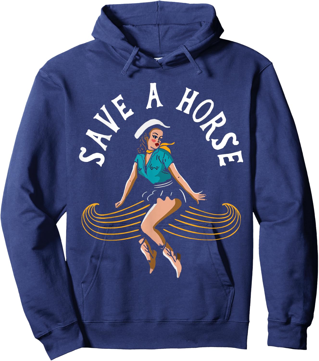 Save A Horse Ride A Mustache - Free Moustache Rides Hoodie - Hoodie | Navy