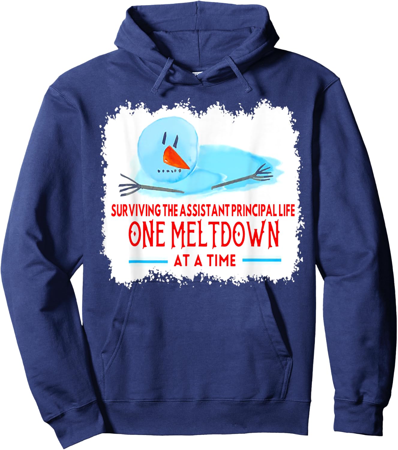 Surviving The Assistant Principal Life Snowman Christmas Hoodie - Hoodie | Navy