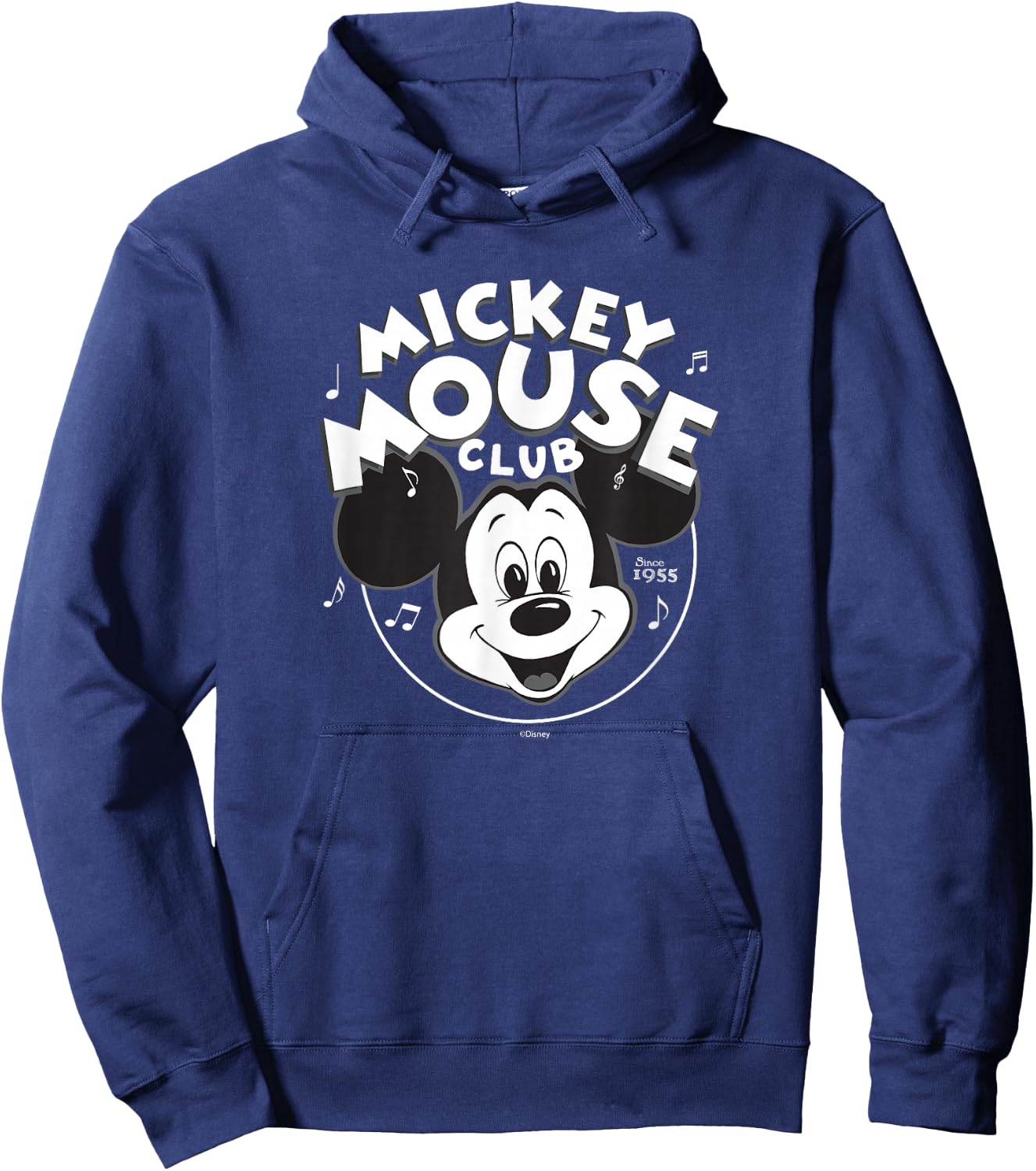Disney 100 Mickey Mouse Club Logo Black & White Retro D100 Small Hoodie - Hoodie | Navy