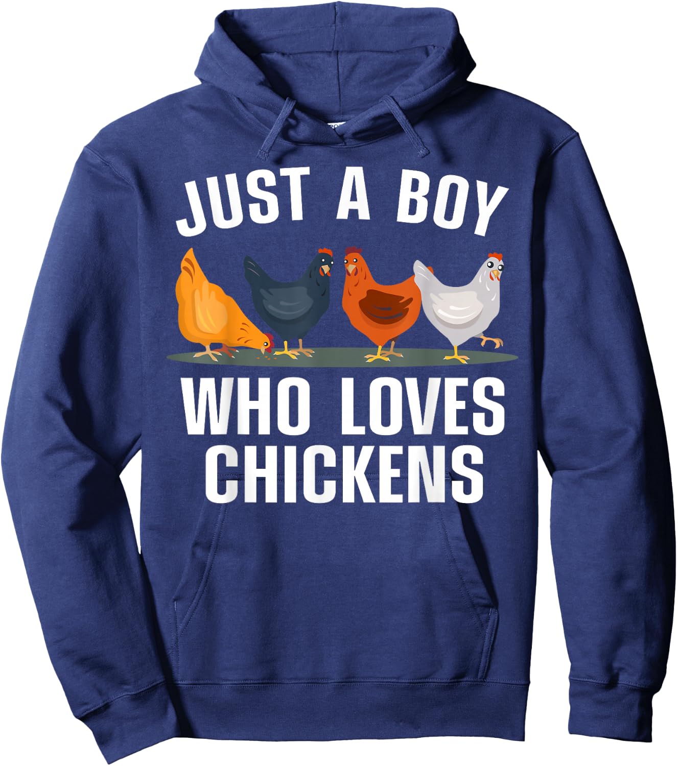 Cute Chicken Design Boys Kids Farming Chicken Lover Hoodie - Hoodie | Navy