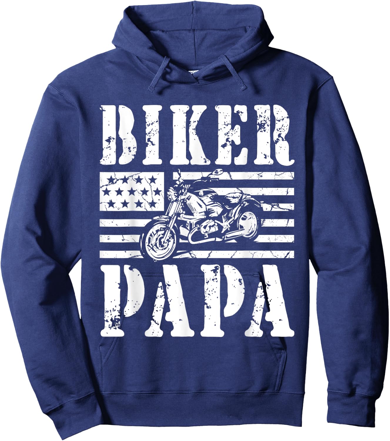 Vintage Papa Biker - Papa Motorcycle Hoodie - Hoodie | Navy
