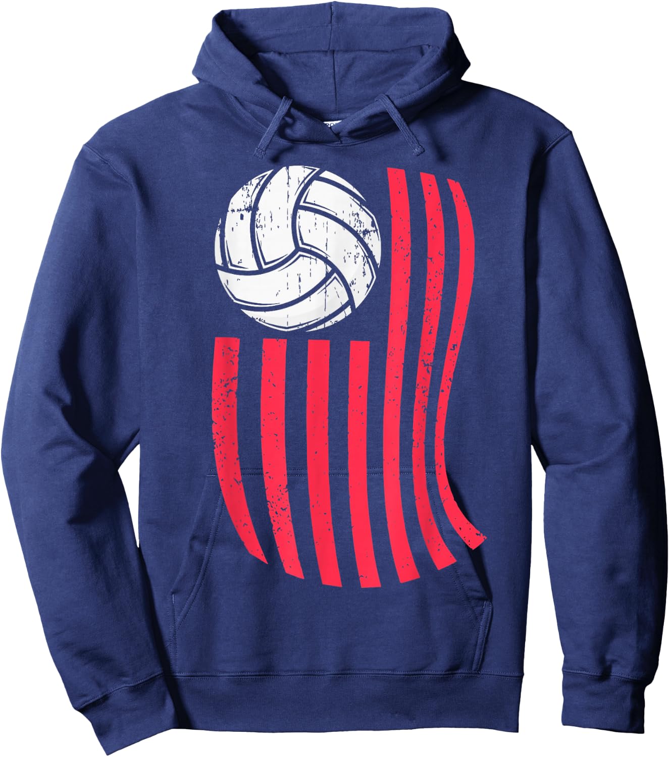 Volleyball USA American Flag Vintage 4th Of July Gift Hoodie - Hoodie | Navy