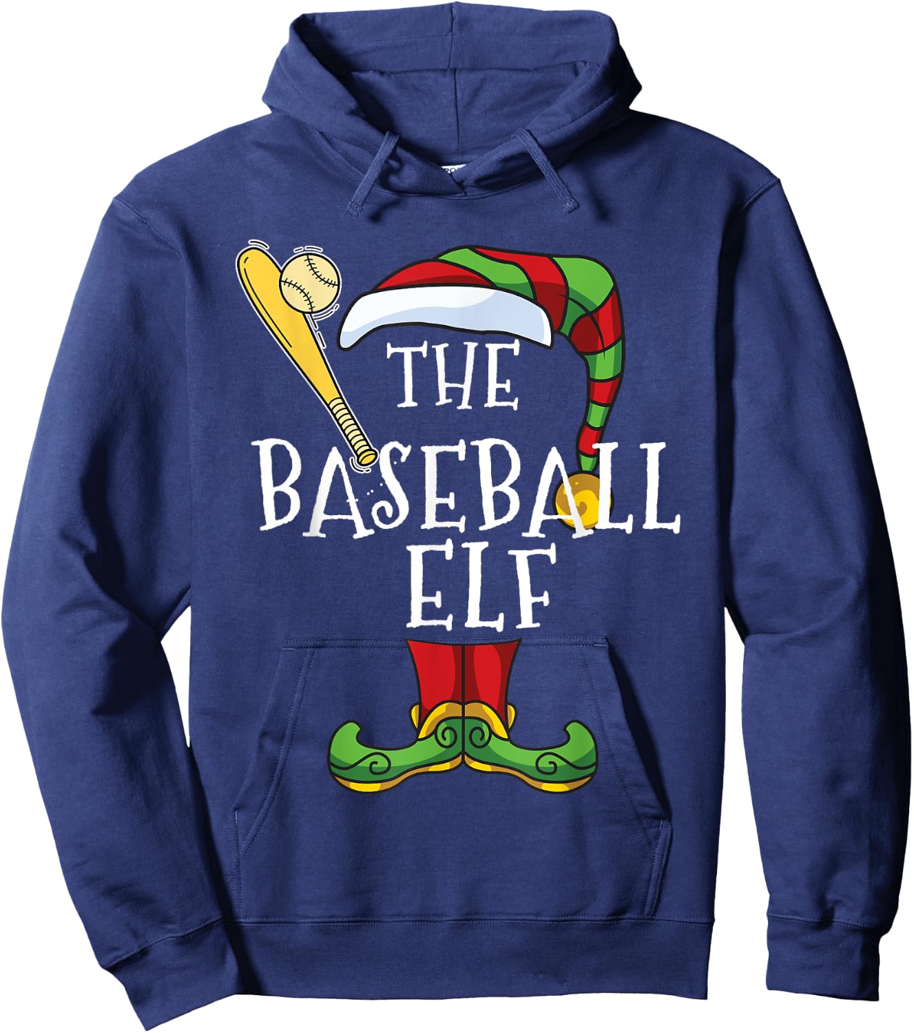 Baseball Elf Lover Christmas Family Matching Funny Hoodie - Hoodie | Navy