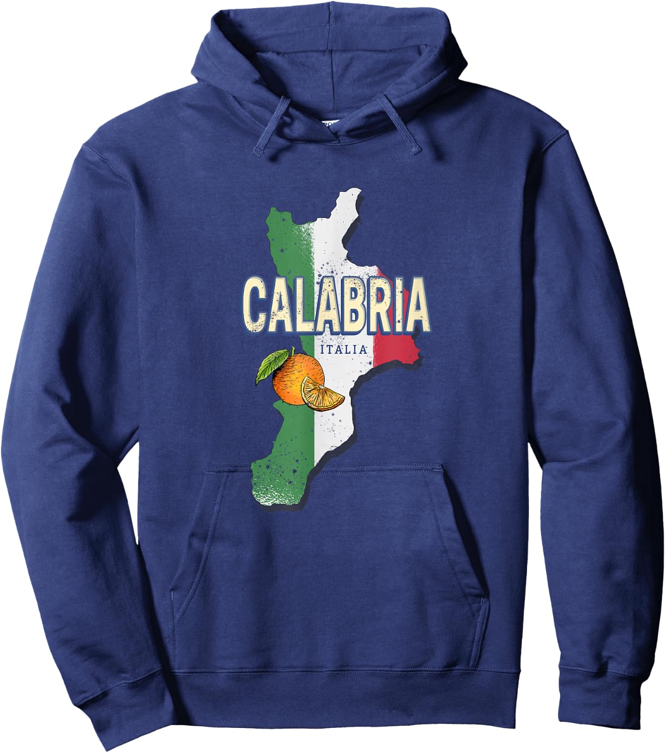 Calabria Italy Retro Region Map Vintage Souvenir Hoodie - Hoodie | Navy