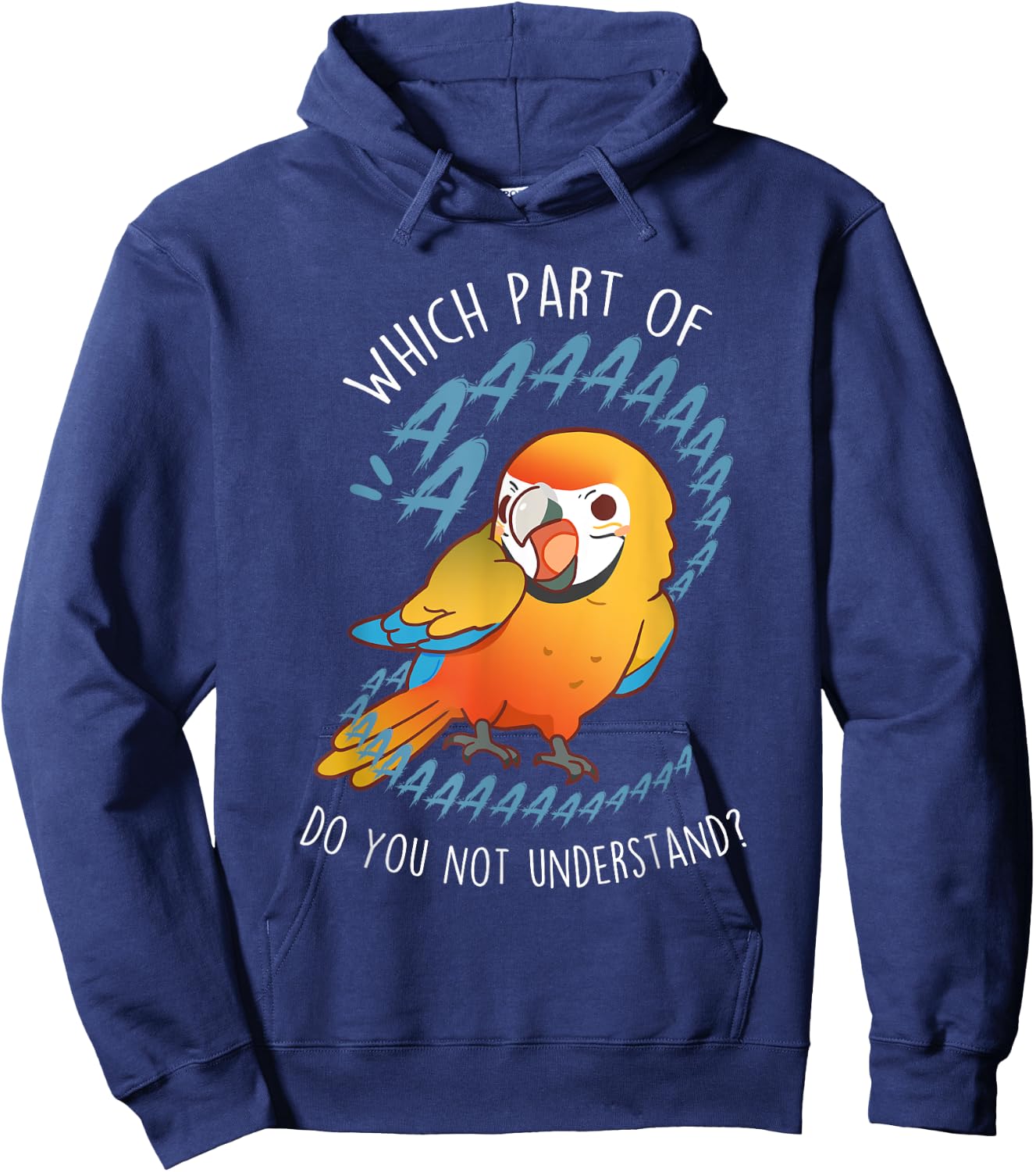 Camelot Macaw Parrot Aaaa Funny Cute Pet Hybrid Bird Mom Dad Hoodie - Hoodie | Navy