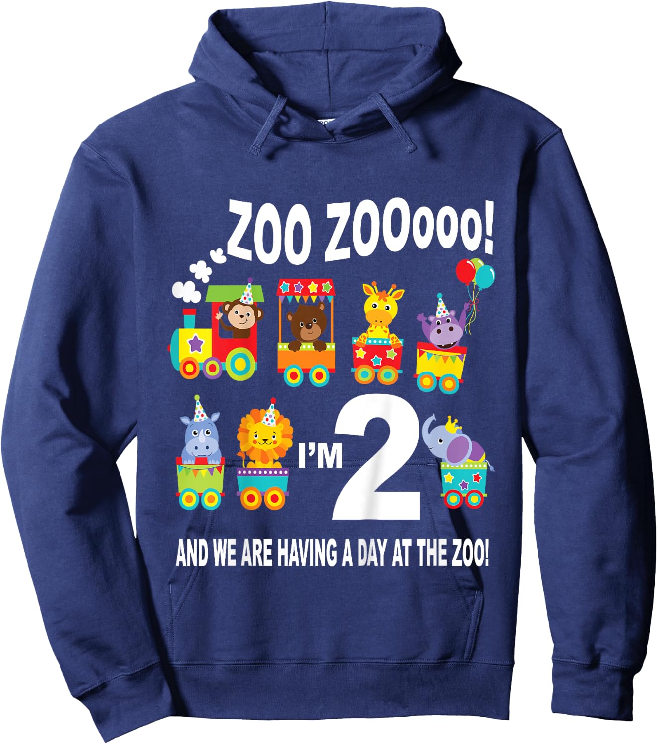 Zoo Zooooo! I'm 2 and we are having a day at the zoo! Hoodie - Hoodie | Navy
