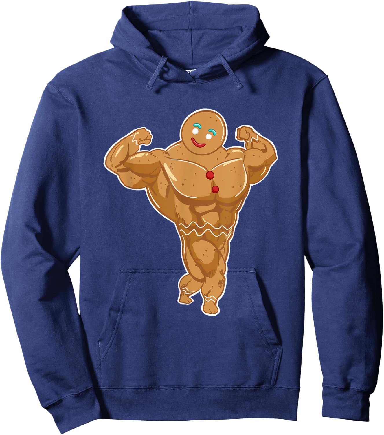Miftees Christmas Superhero Gingerbread Man Hoodie - Hoodie | Navy