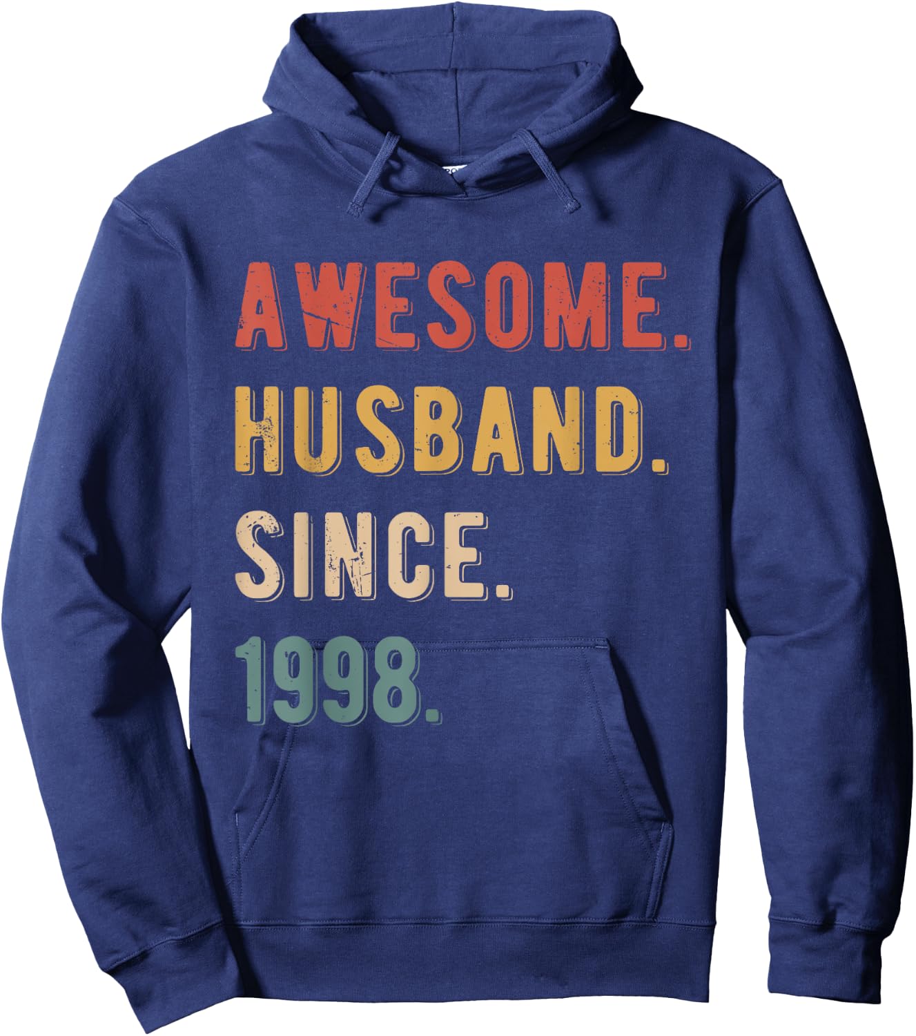 27th Wedding Anniversary Awesome Husband Since 1998 Hoodie - Hoodie | Navy