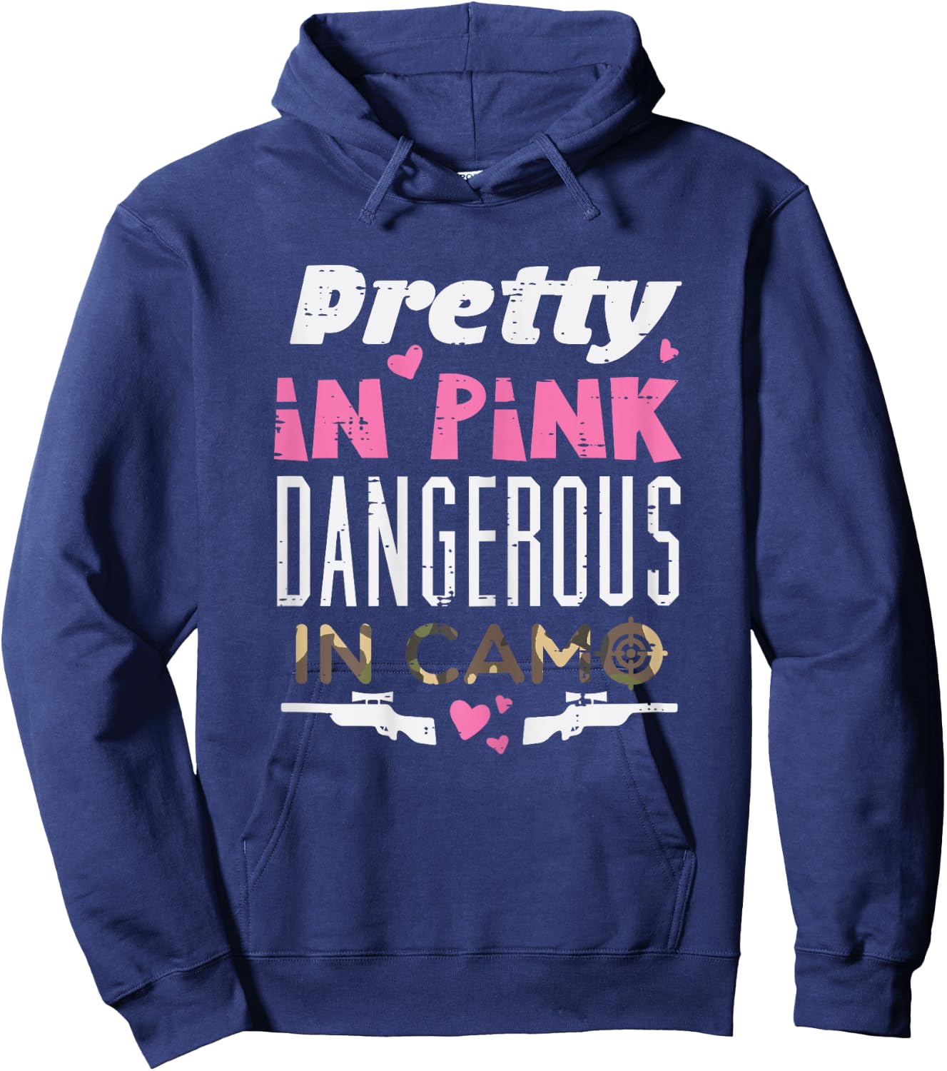 Pretty Pink Dangerous Camo Hunting Hunter Women Girls Kid Hoodie - Hoodie | Navy