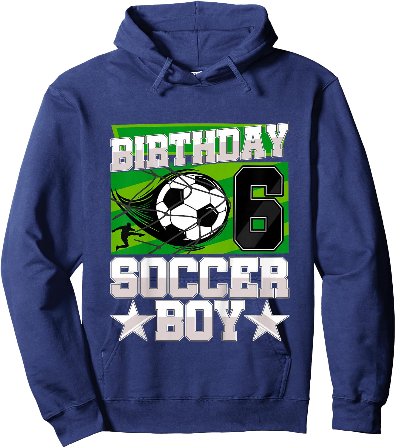 Football Birthday Party - 6th Birthday Boy 6 Years Old Hoodie - Hoodie | Navy