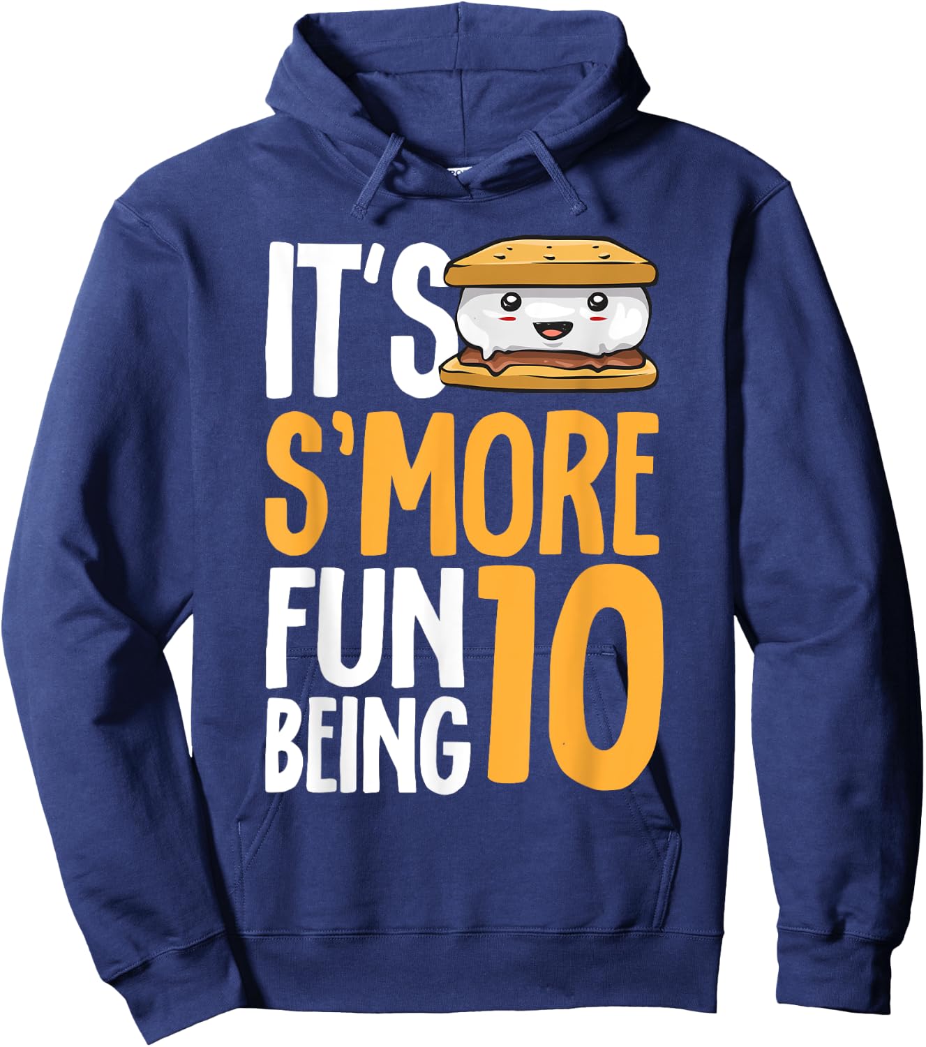 S’more Campfire 10th Birthday Marshmallow Camping Smore Hoodie - Hoodie | Navy