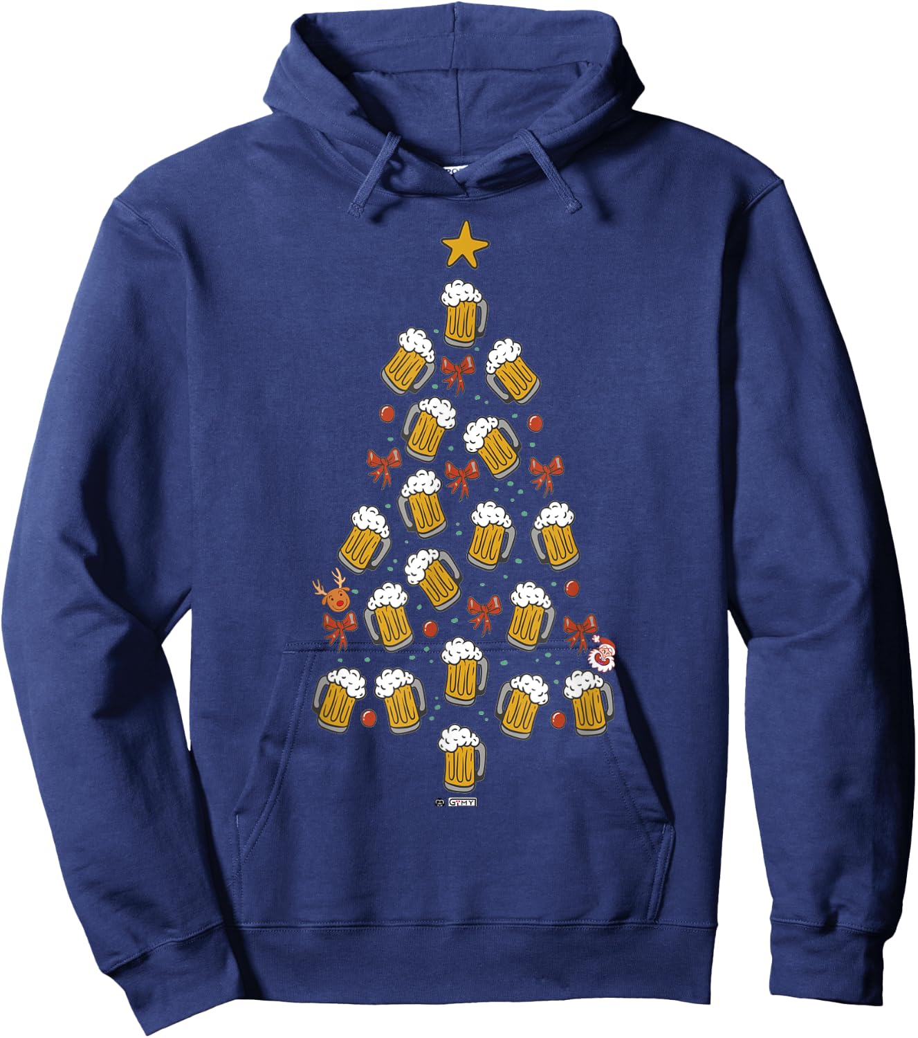 Beer Christmas Tree For Dad, Beer Christmas Men Hoodie - Hoodie | Navy