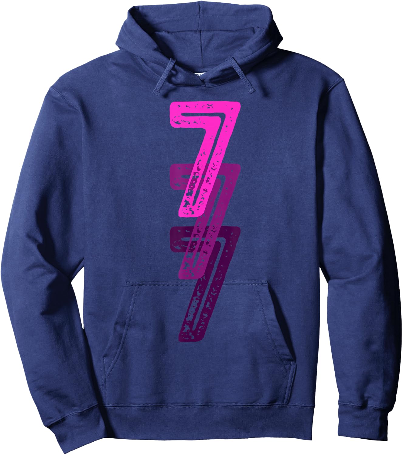 Number 7 Pink Best Classic College Style Birthday Funny Hoodie - Hoodie | Navy