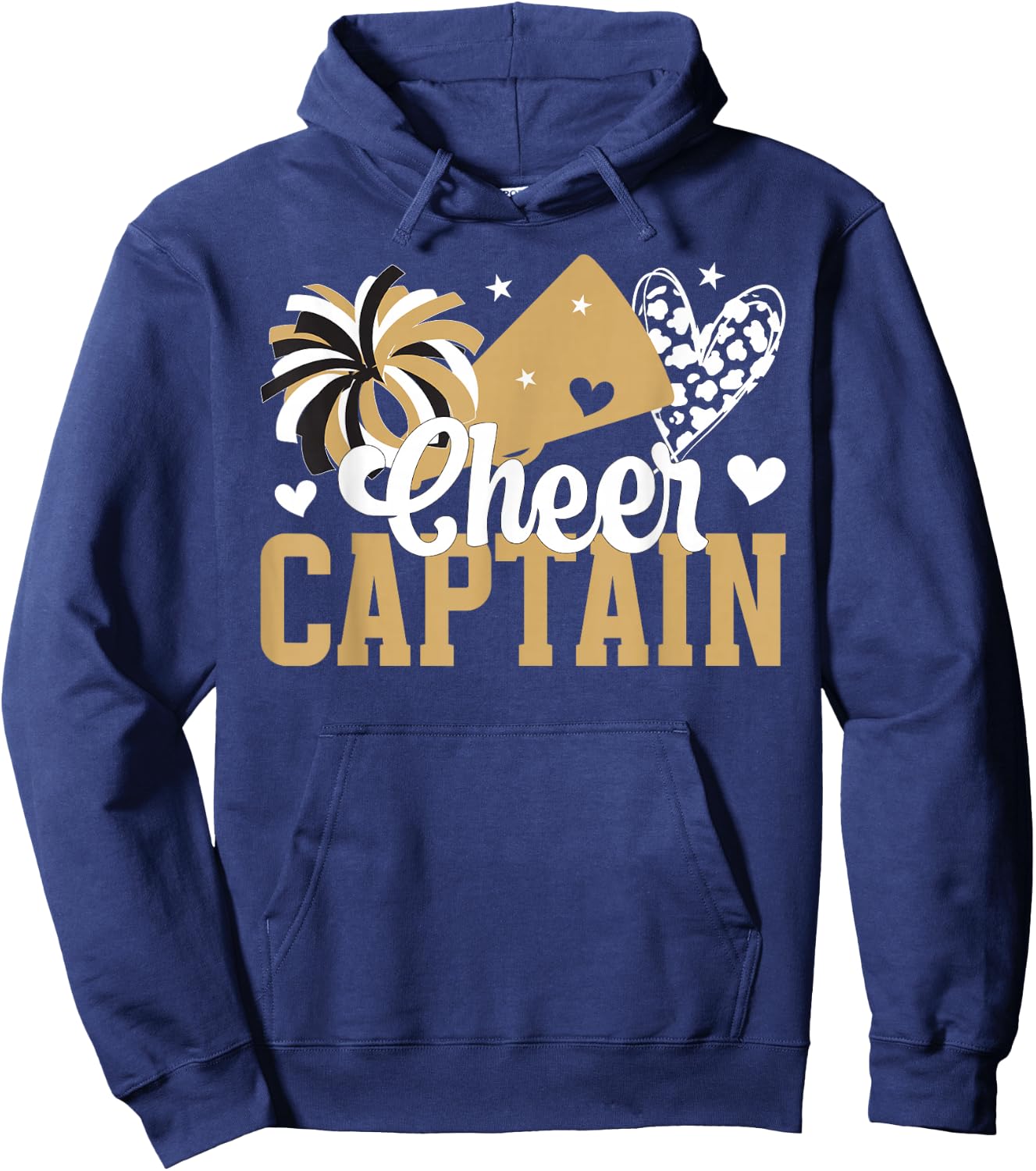 Cheer Captain Heart Cheerleader Captain Hoodie - Hoodie | Navy