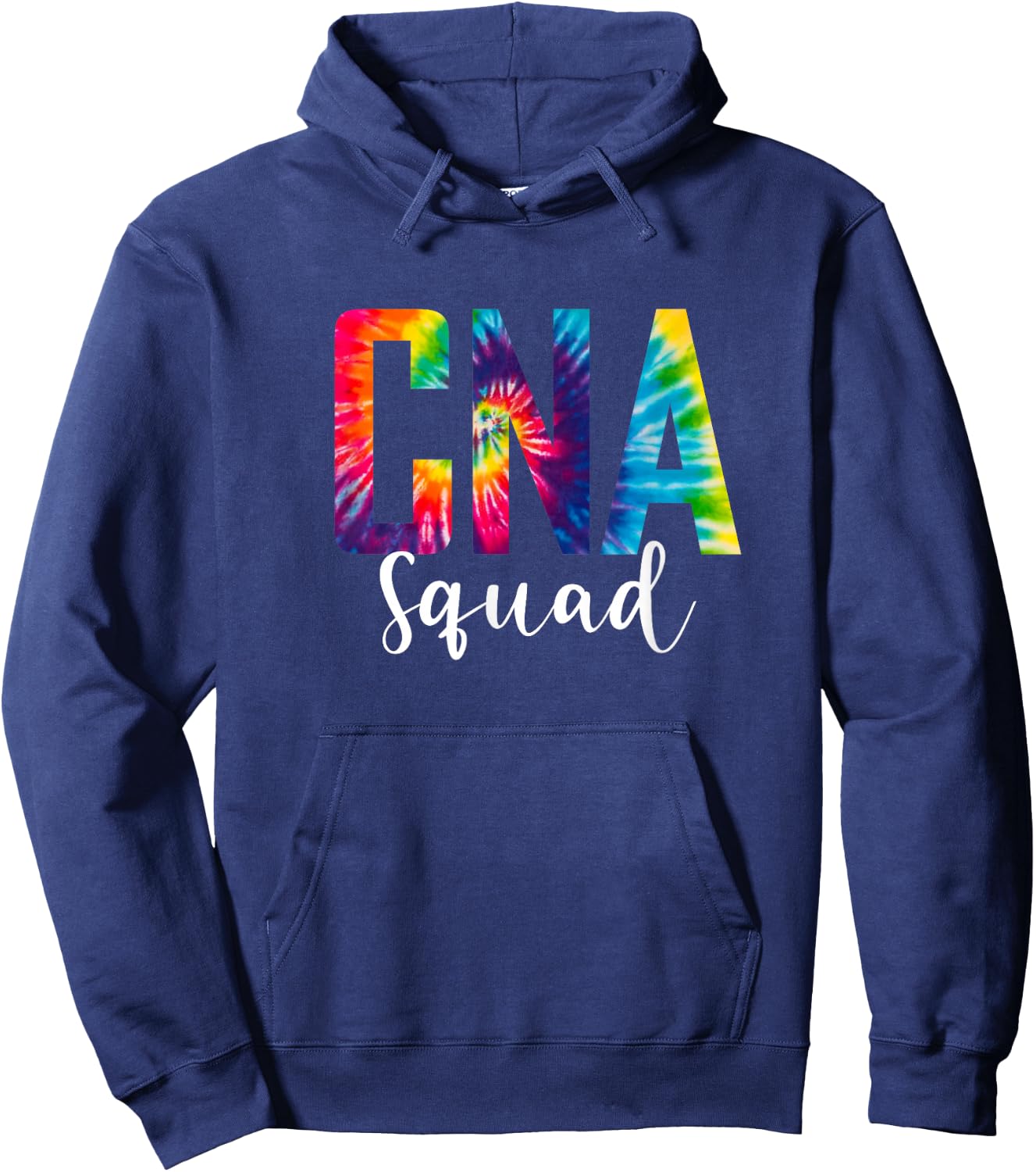 CNA Squad Tie Dye Vibrant Certified Nursing Assistant Hoodie - Hoodie | Navy