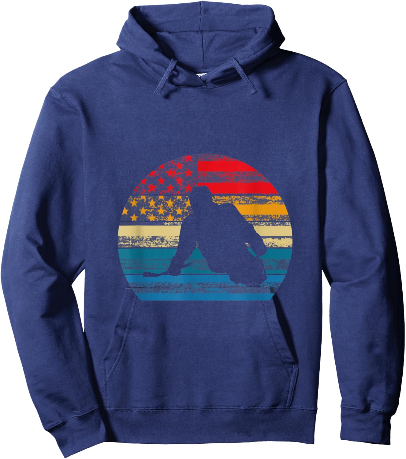 Sled hockey Retro US Flag Hoodie - Hoodie | Navy