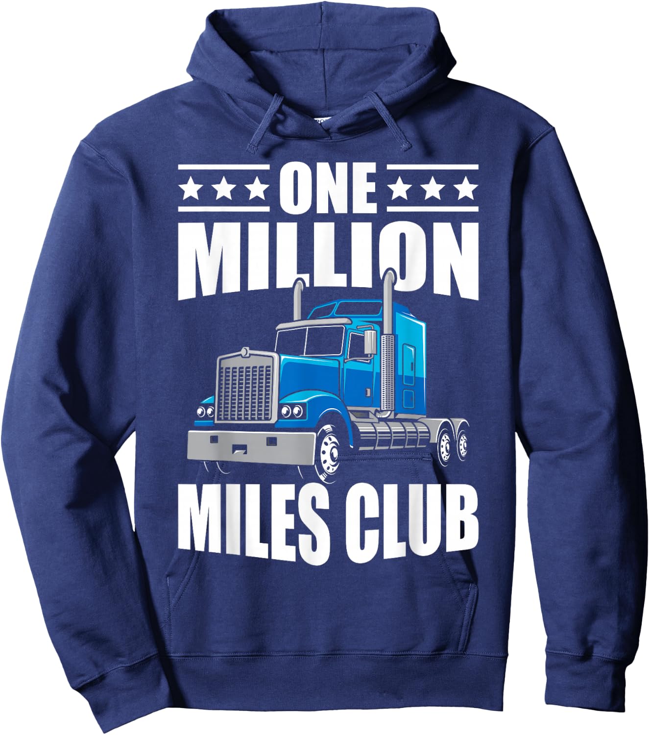 One Million Miles Club Funny Truck Driver Novelty Hoodie - Hoodie | Navy