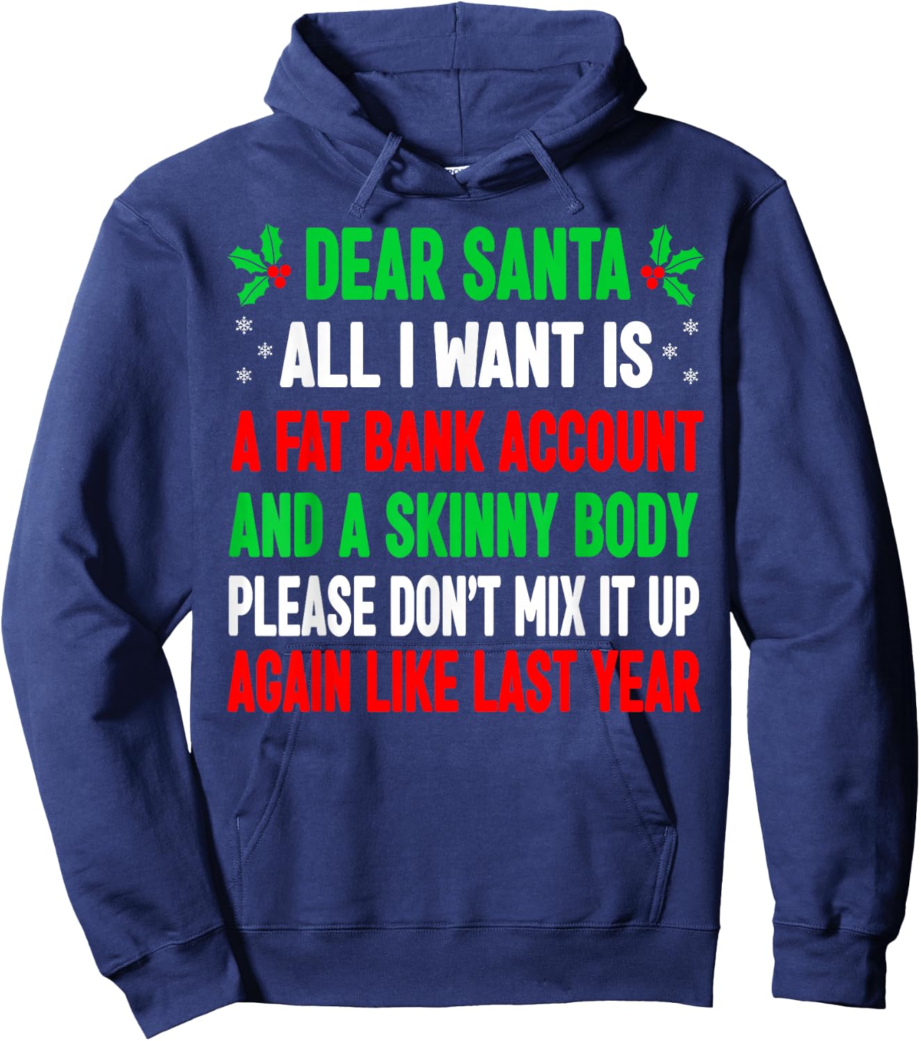 Funny Christmas Shirts Men Adult Dear Santa Hoodie - Hoodie | Navy