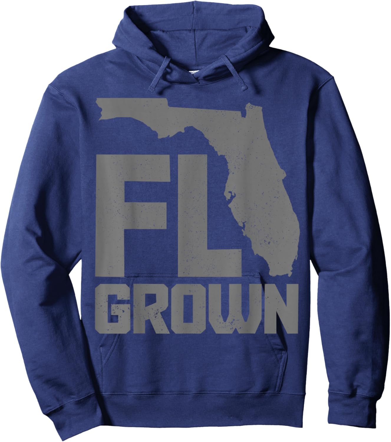 Florida FL Grown State Map Pride Vintage Hoodie - Hoodie | Navy