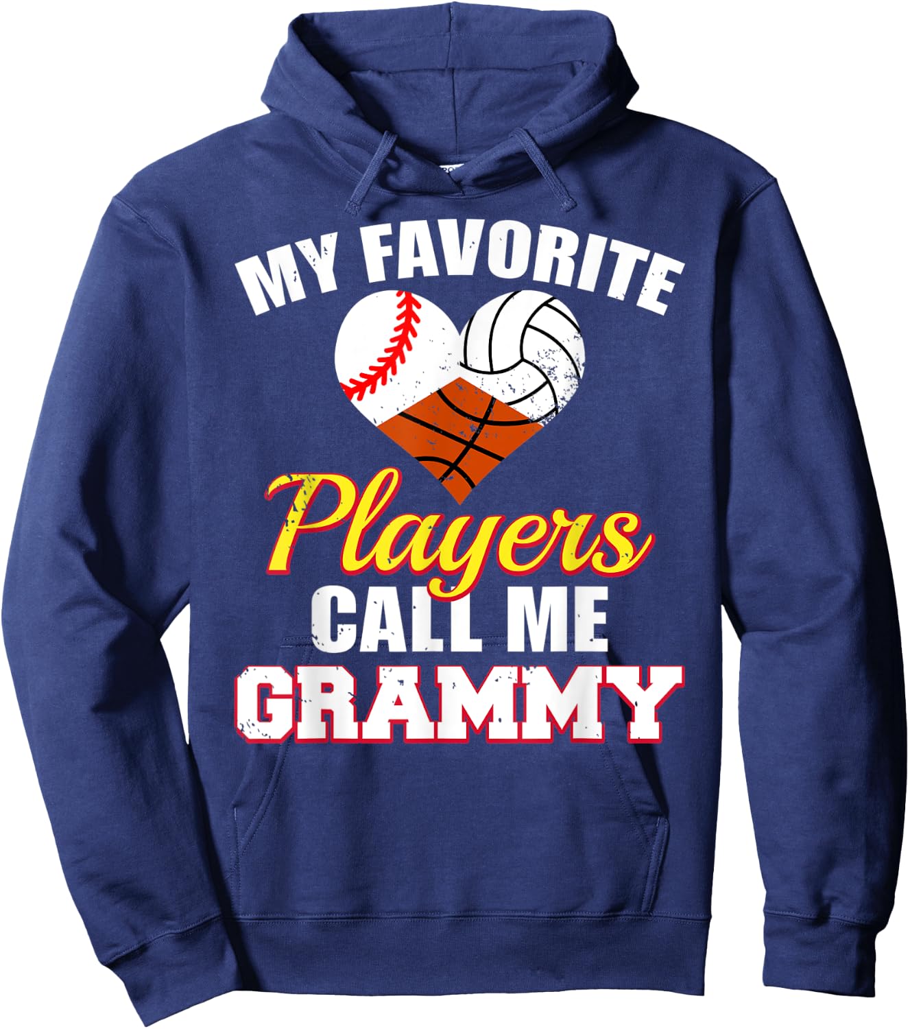 My Favorite Players Baseball Volleyball Basketball Grammy Hoodie - Hoodie | Navy