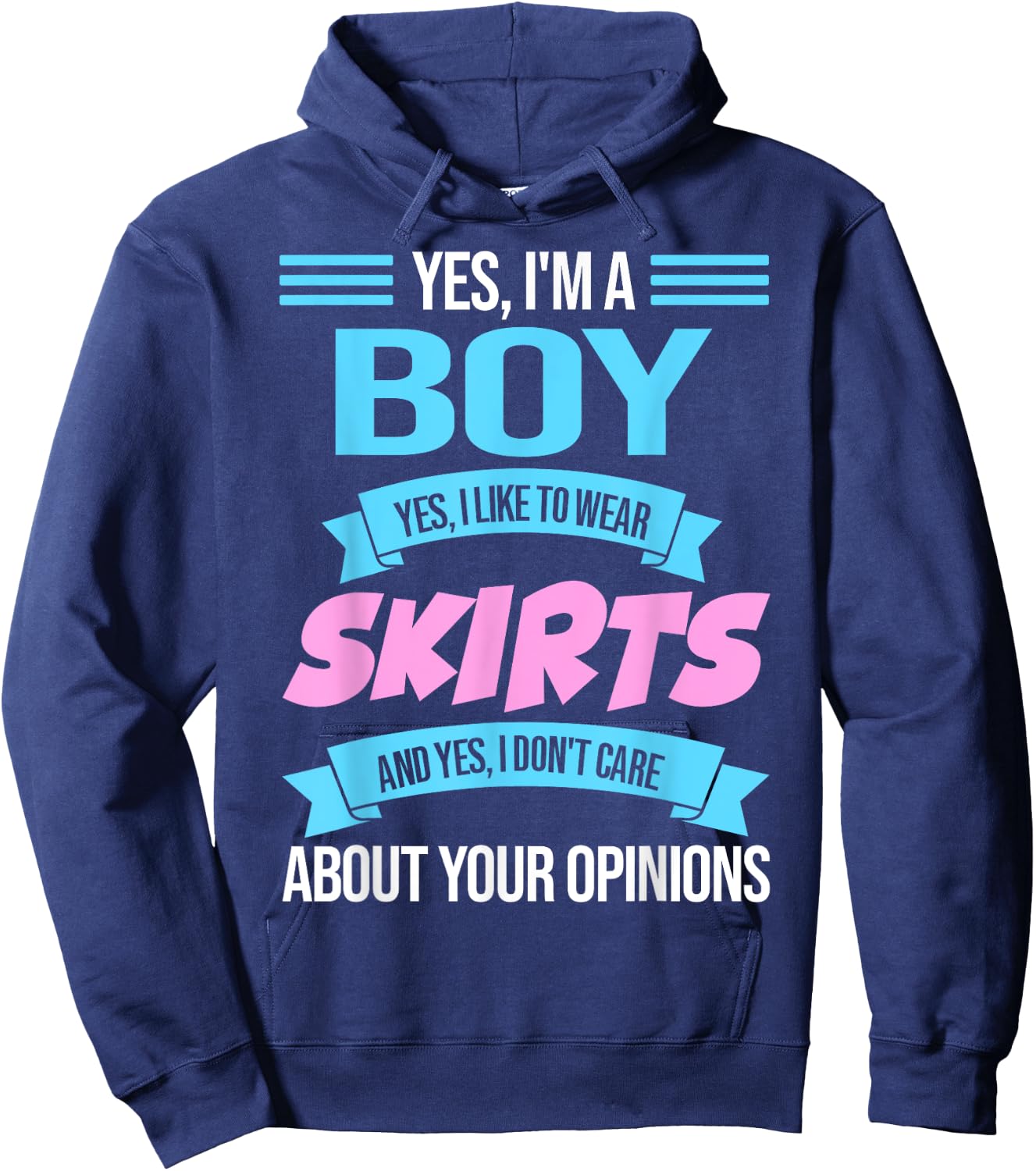 yes, I'm a boy yes, I like to wear skirts Anime Femboy Hoodie - Hoodie | Navy