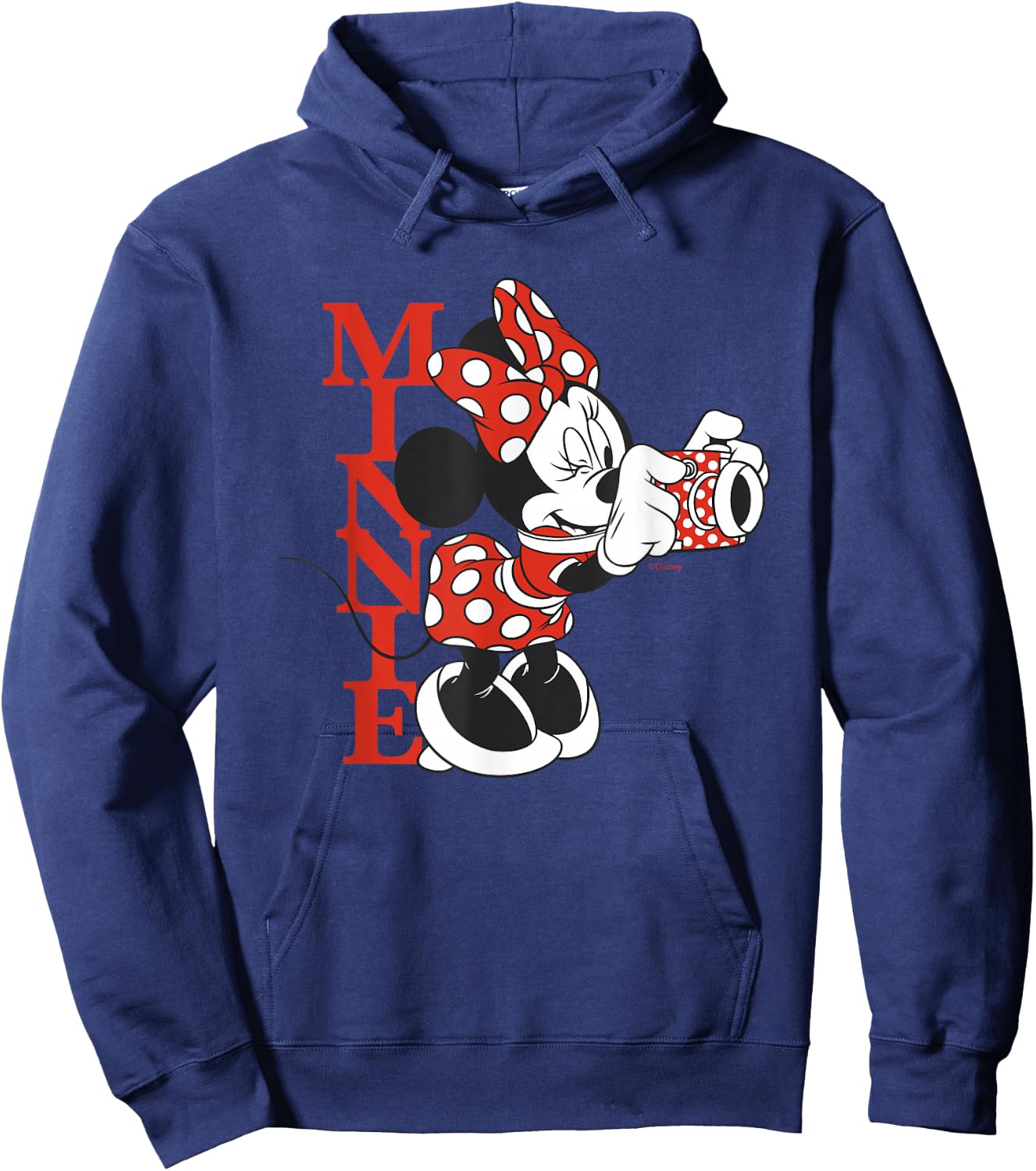 Disney Minnie Mouse with Camera Polka Dot Day Vintage Hoodie - Hoodie | Navy