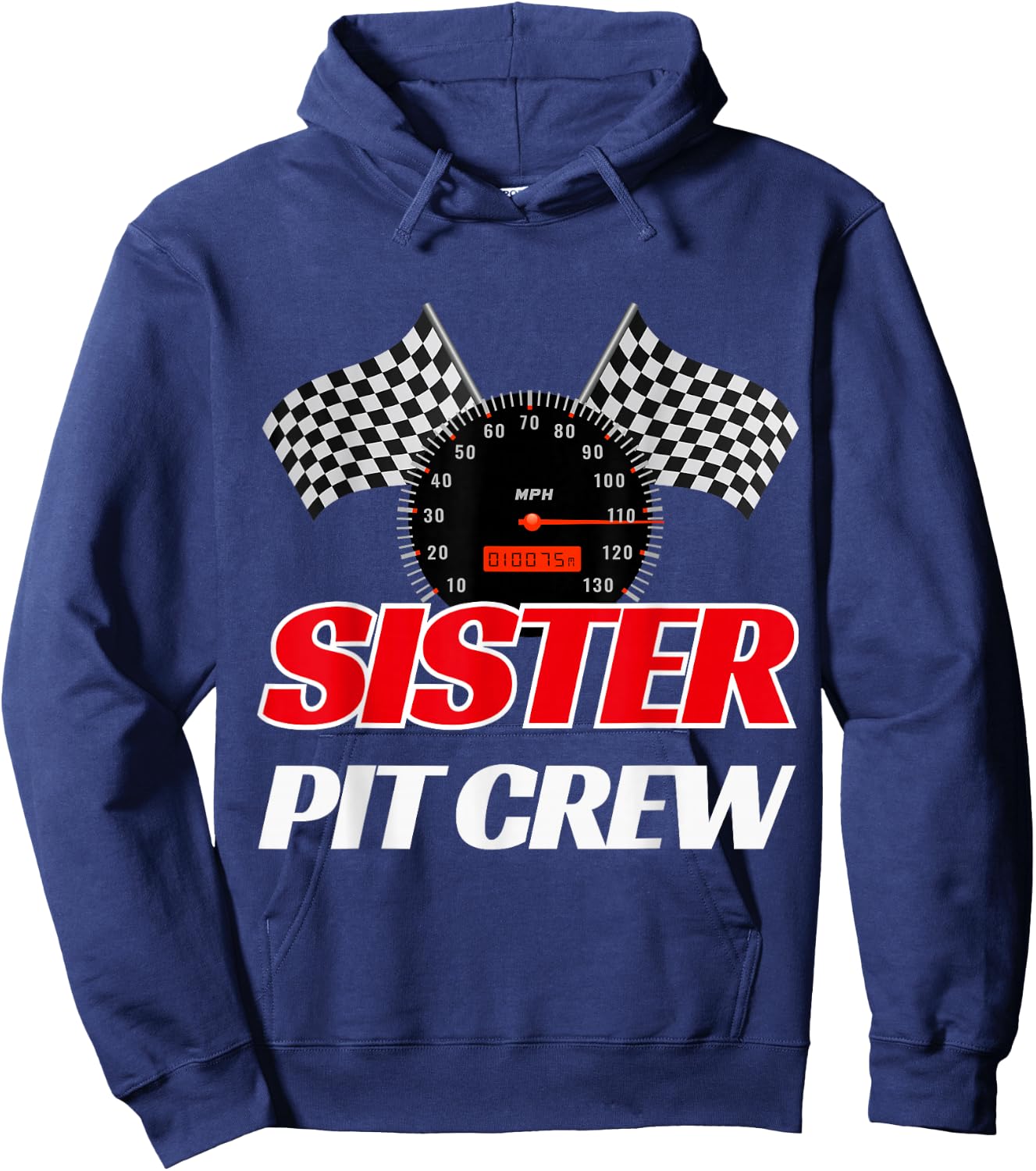 Sister Pit Crew Race Car Birthday Party Racing Hoodie - Hoodie | Navy